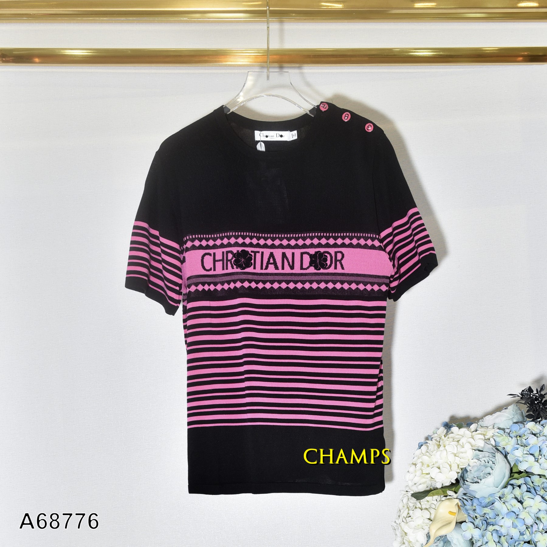 ÁO LEN DIOR HỒNG KẺ 68776