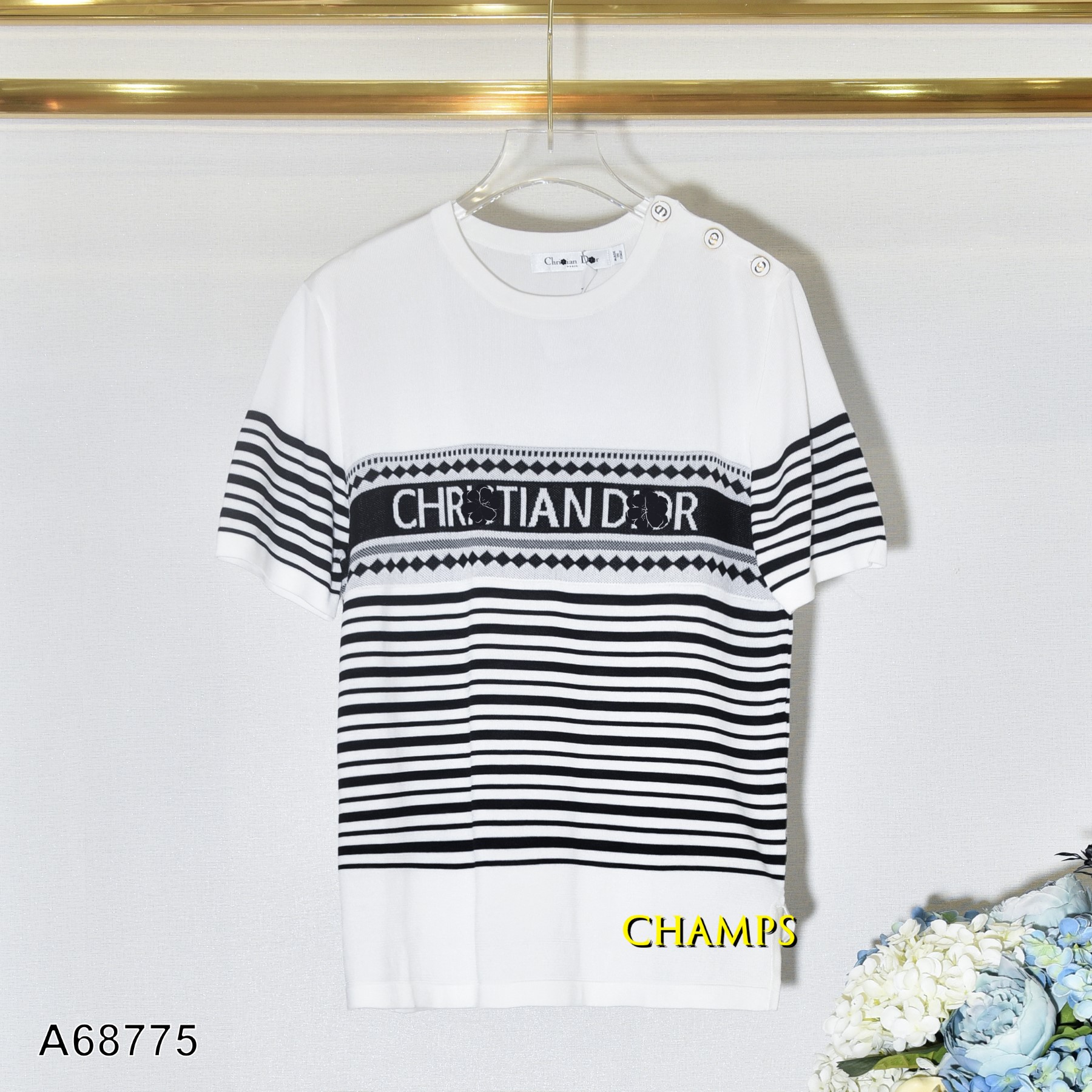 ÁO LEN DIOR TRẮNG KẺ 68775