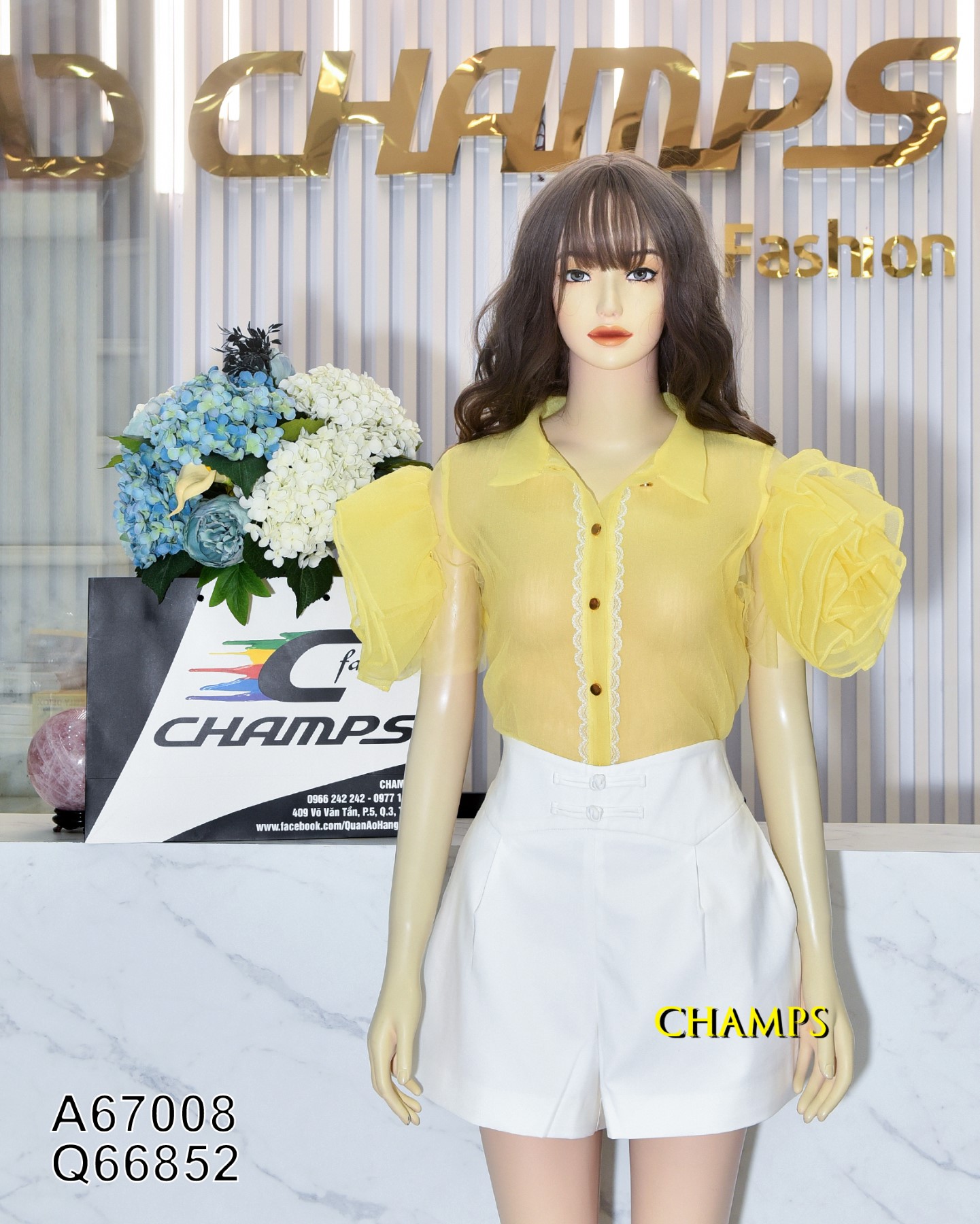 QUẦN SHORT TRẮNG NÚT TRẮNG 66852