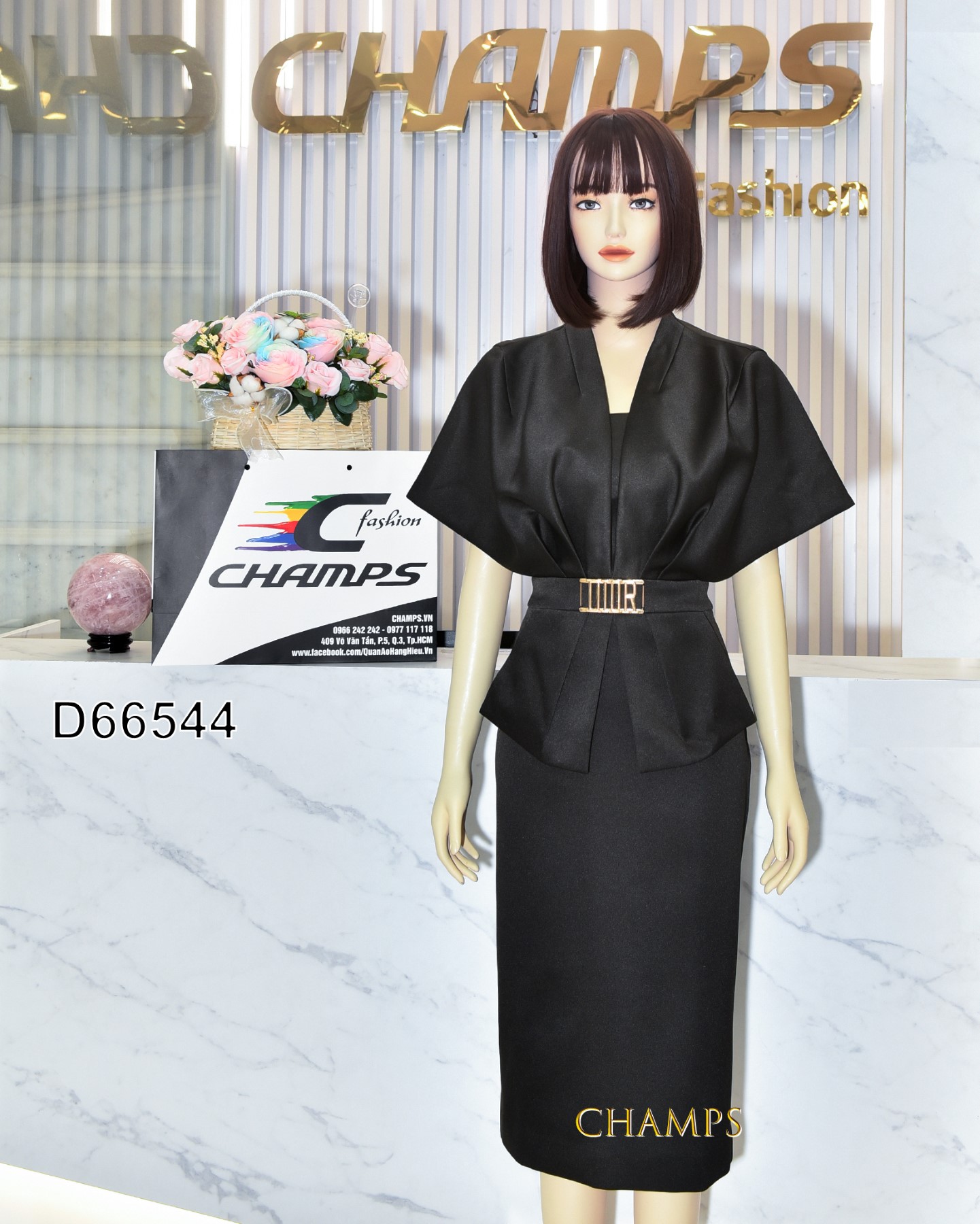 ĐẦM ĐEN EO DIOR 66544