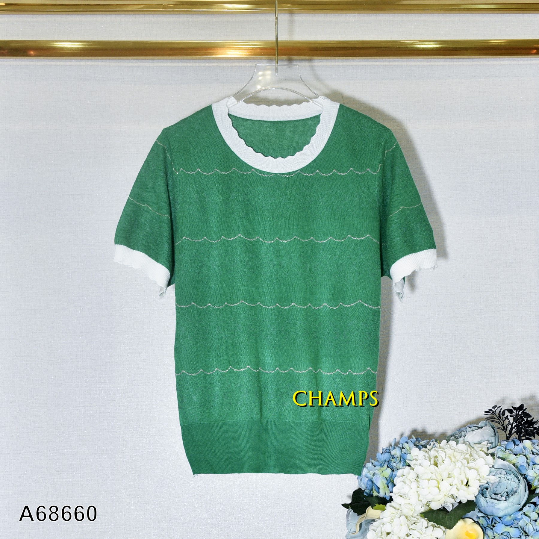 ÁO LEN XANH VIỀN TRẮNG 68660