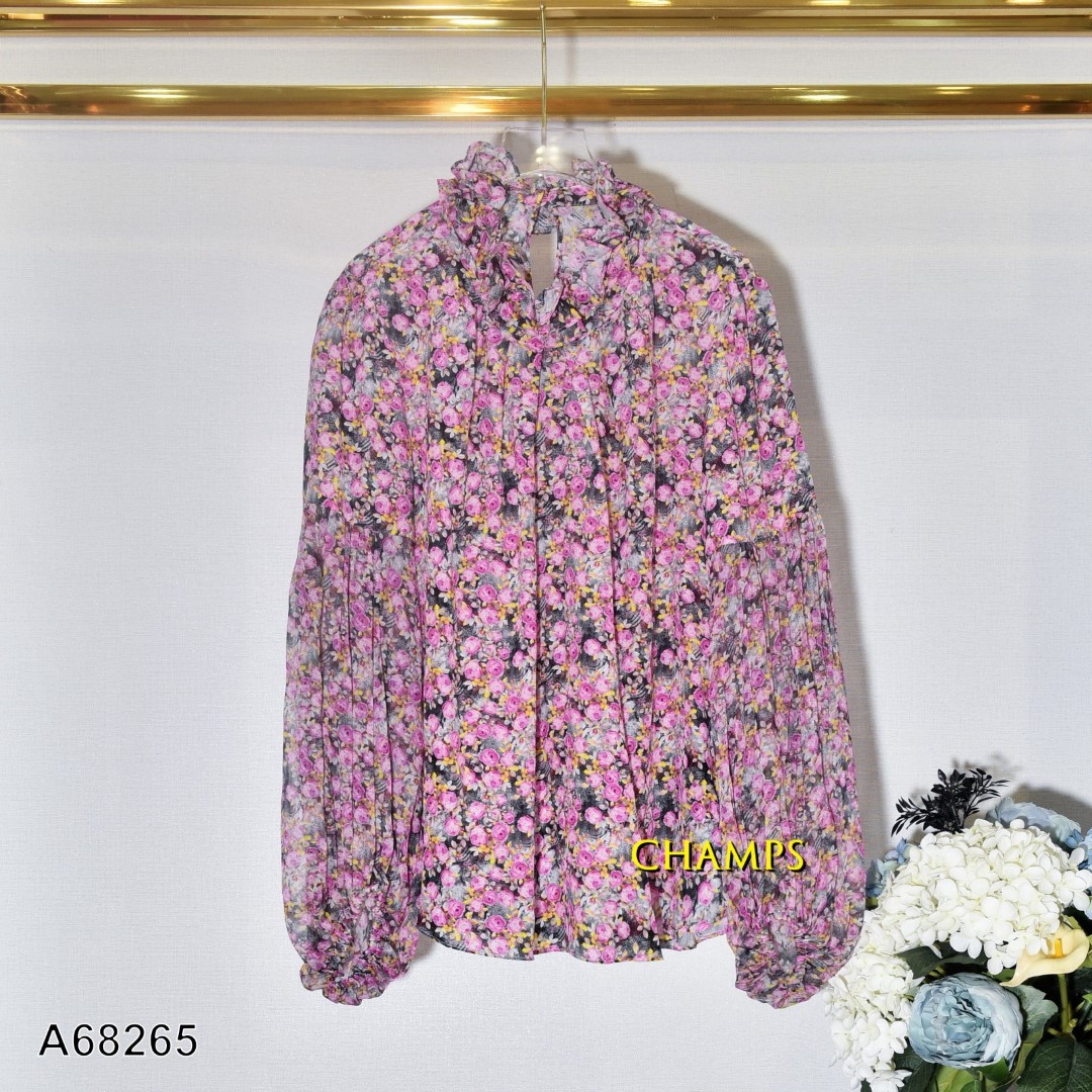ÁO LỤA HỒNG HOA NHÍ 68265