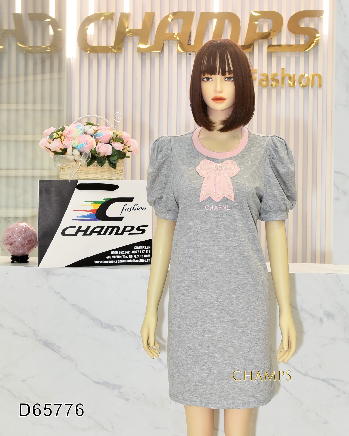 ĐẦM THUN XÁM CHANEL 65776