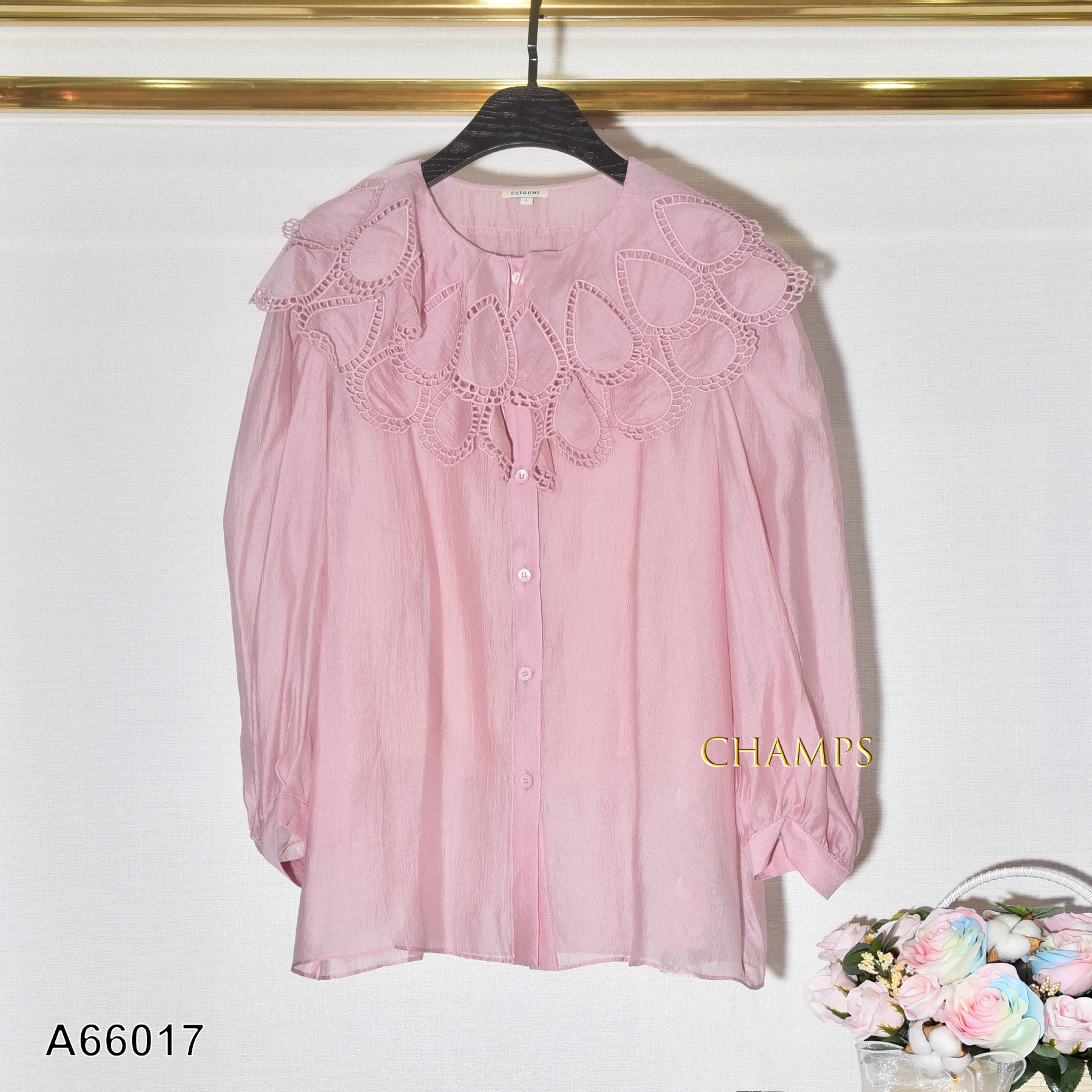 ÁO TƠ SƠ MI CỔ TIM HỒNG +LÓT 66017