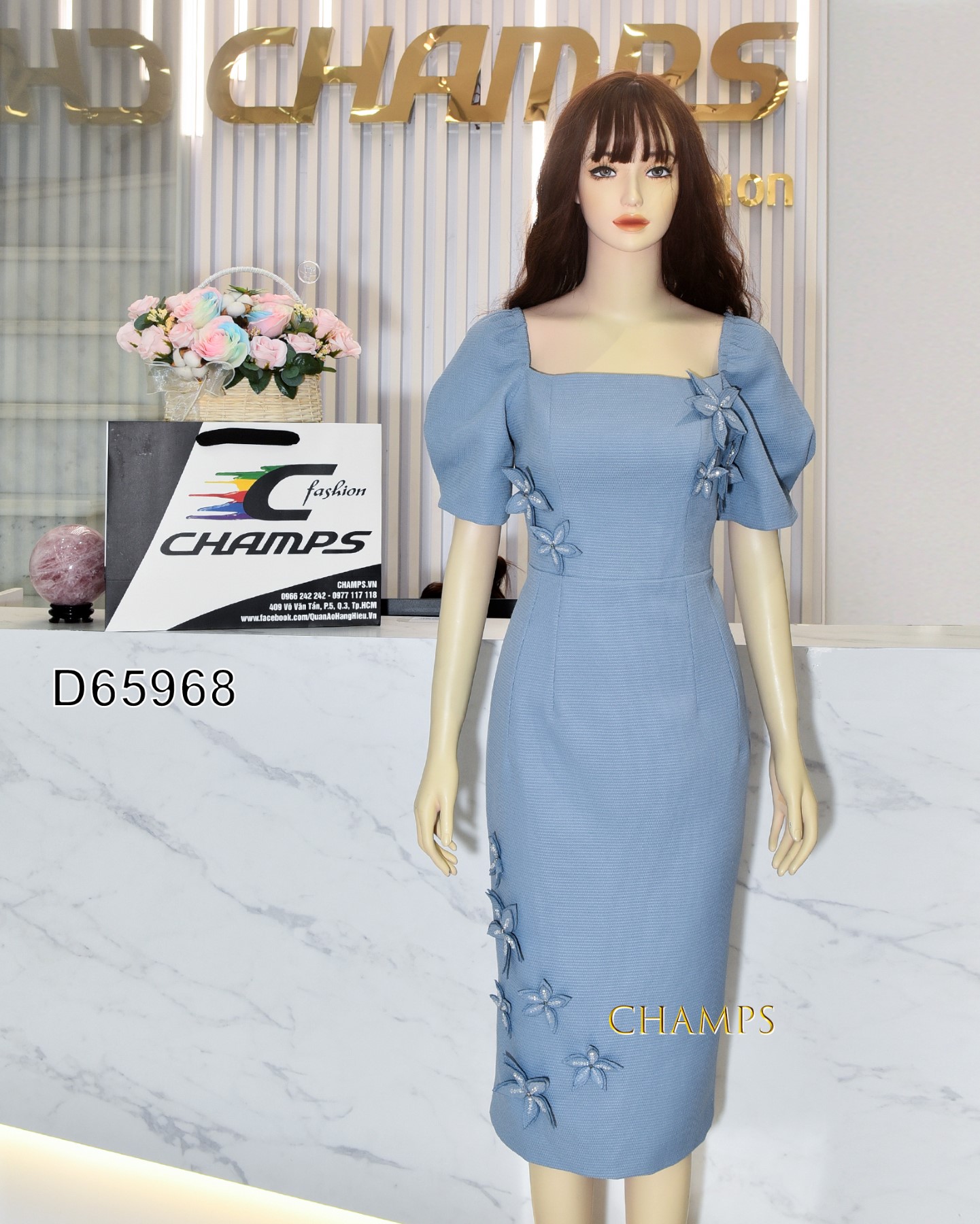 ĐẦM XANH ÔM HOA NỔI 65968