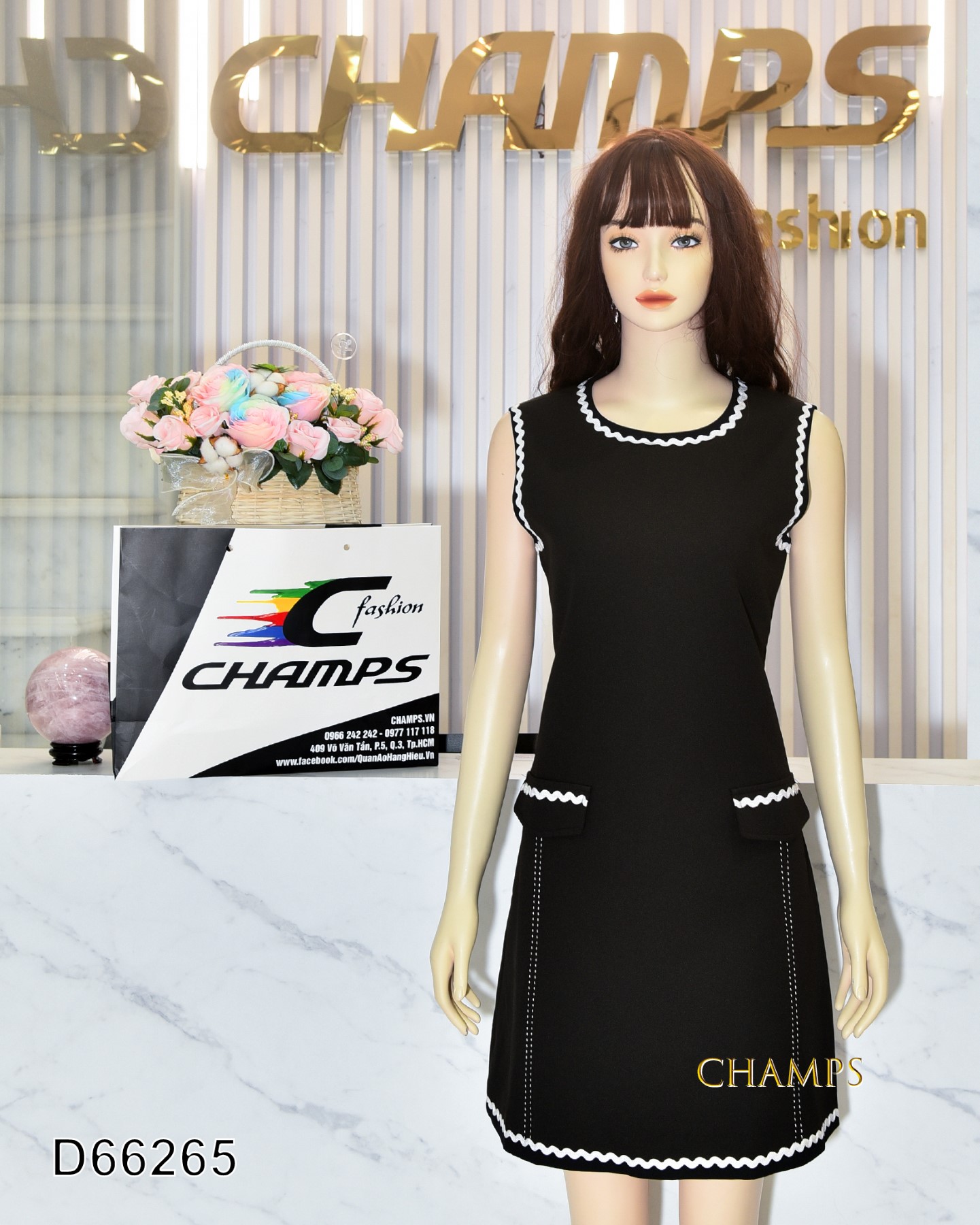 ĐẦM CHANEL ĐEN SUÔN 66265