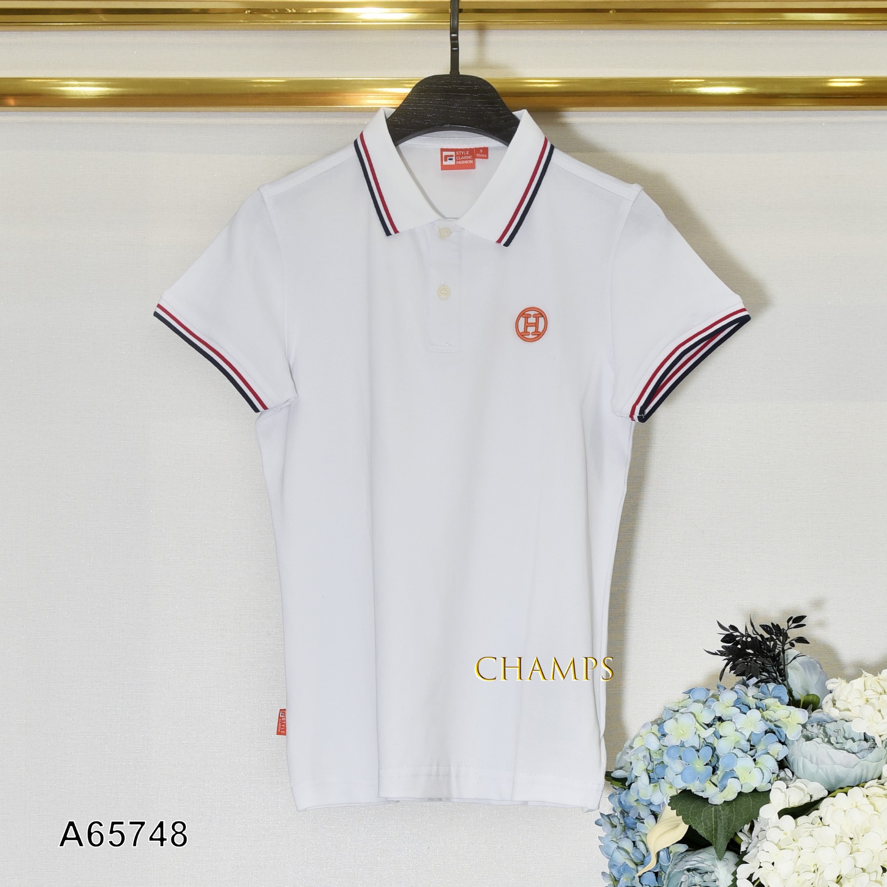 ÁO THUN TRẮNG CỔ HERMEX 65748