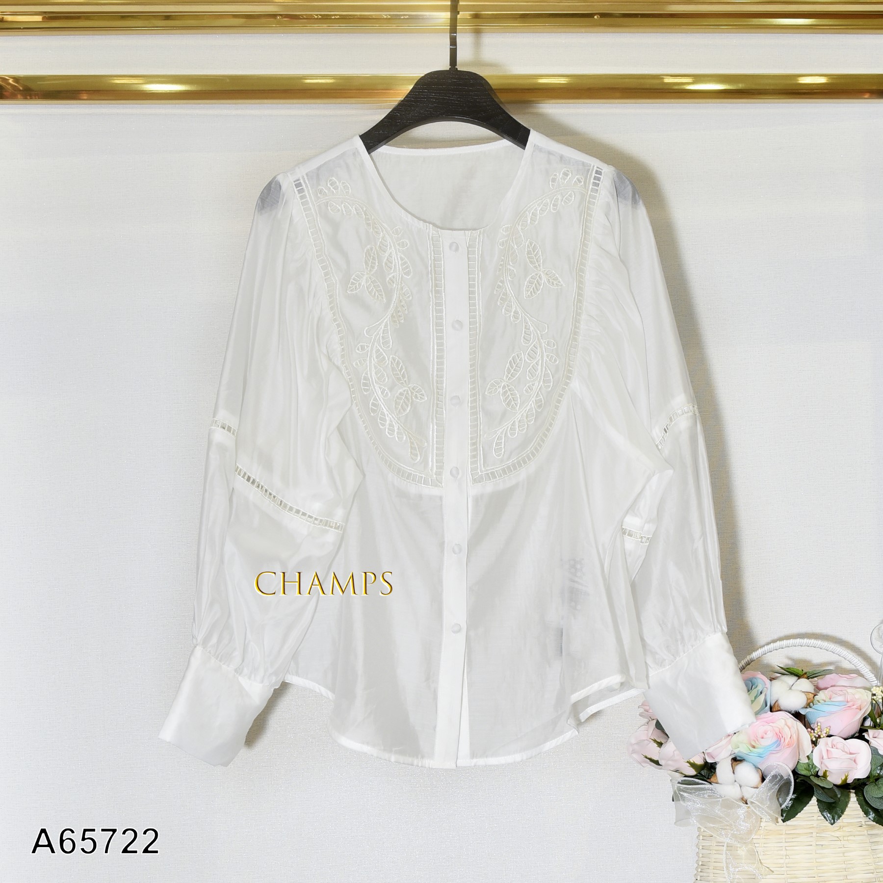 ÁO XÔ TƠ THÊU TRẮNG 65722