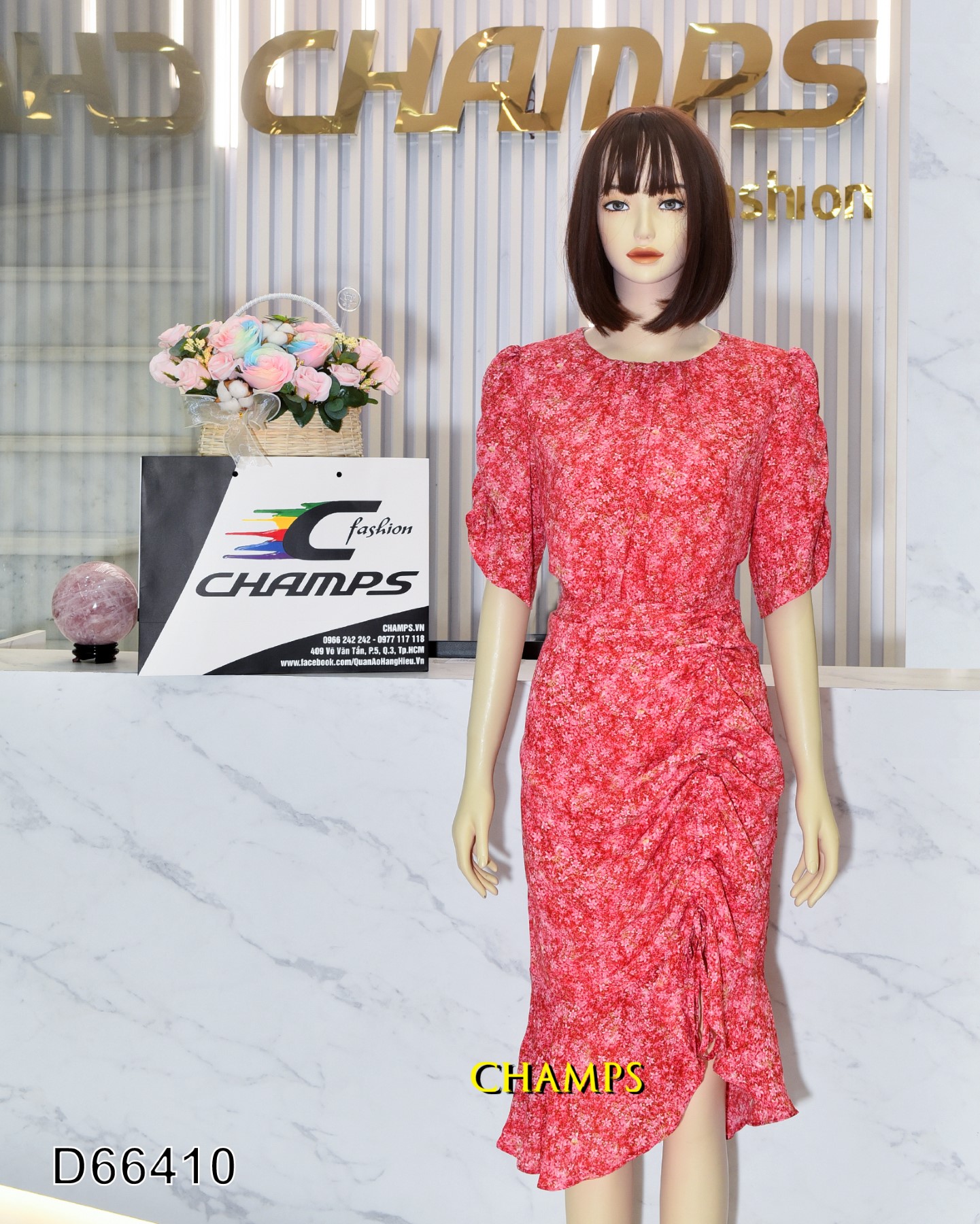 ĐẦM LỤA HỒNG NHÍ RÚT DÂY 66410