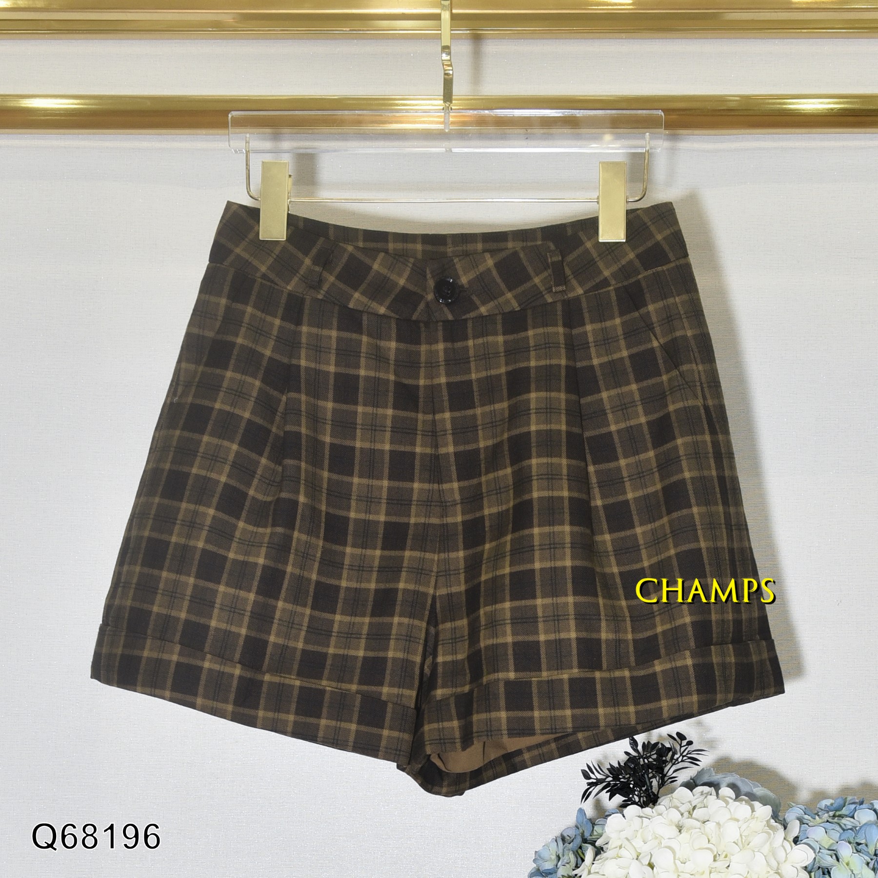 QUẦN SHORT KẺ NÂU 68196