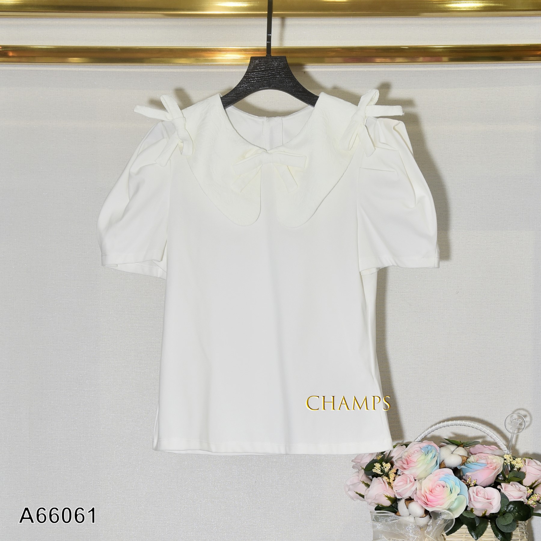 ÁO TRẮNG CỔ TRẮNG NƠ 66061