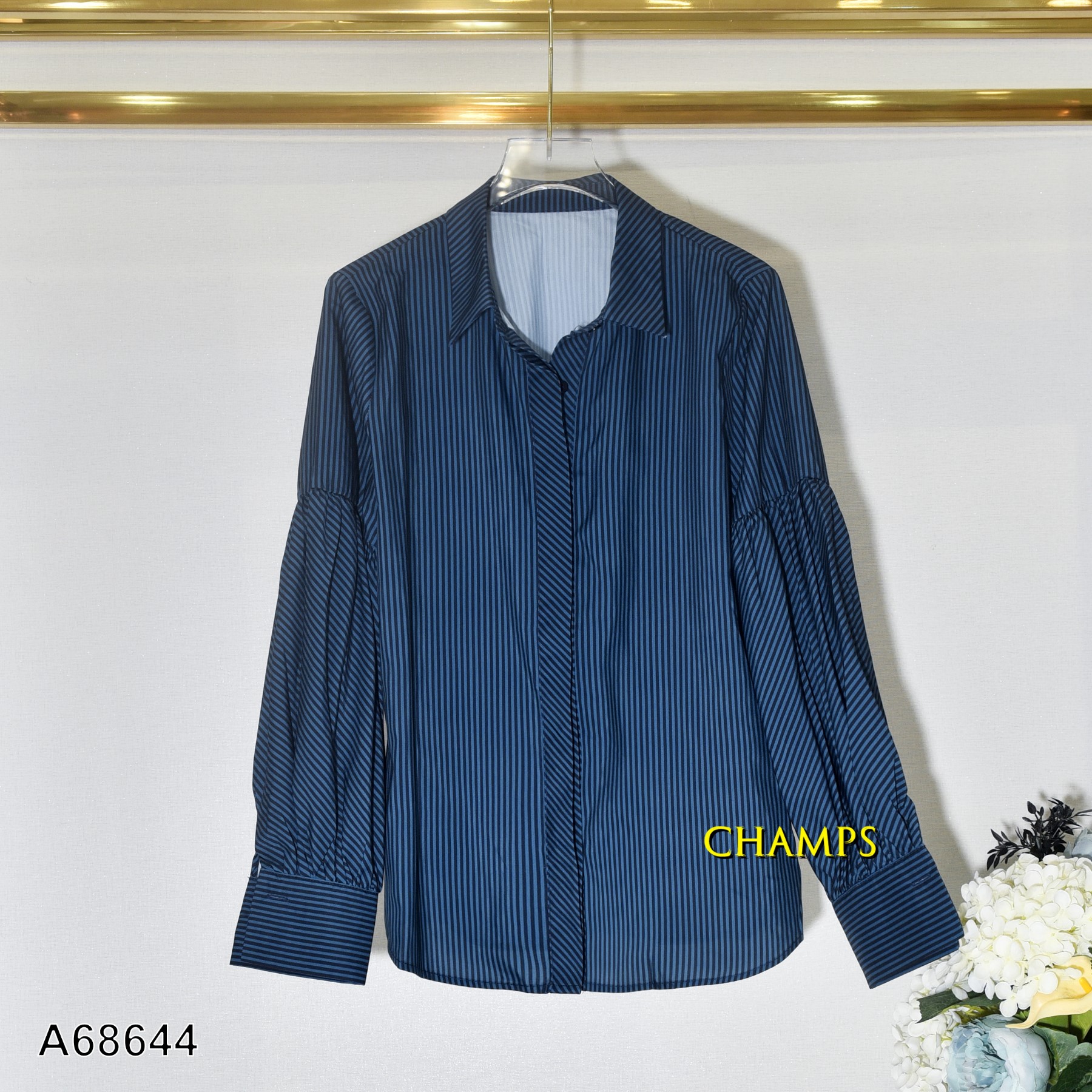 ÁO SƠ MI KẺ SỌC XANH ĐEN 68644