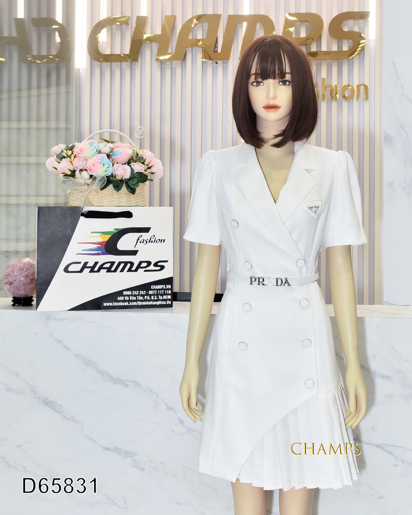 ĐẦM TRẮNG PRADA BÈO 65831