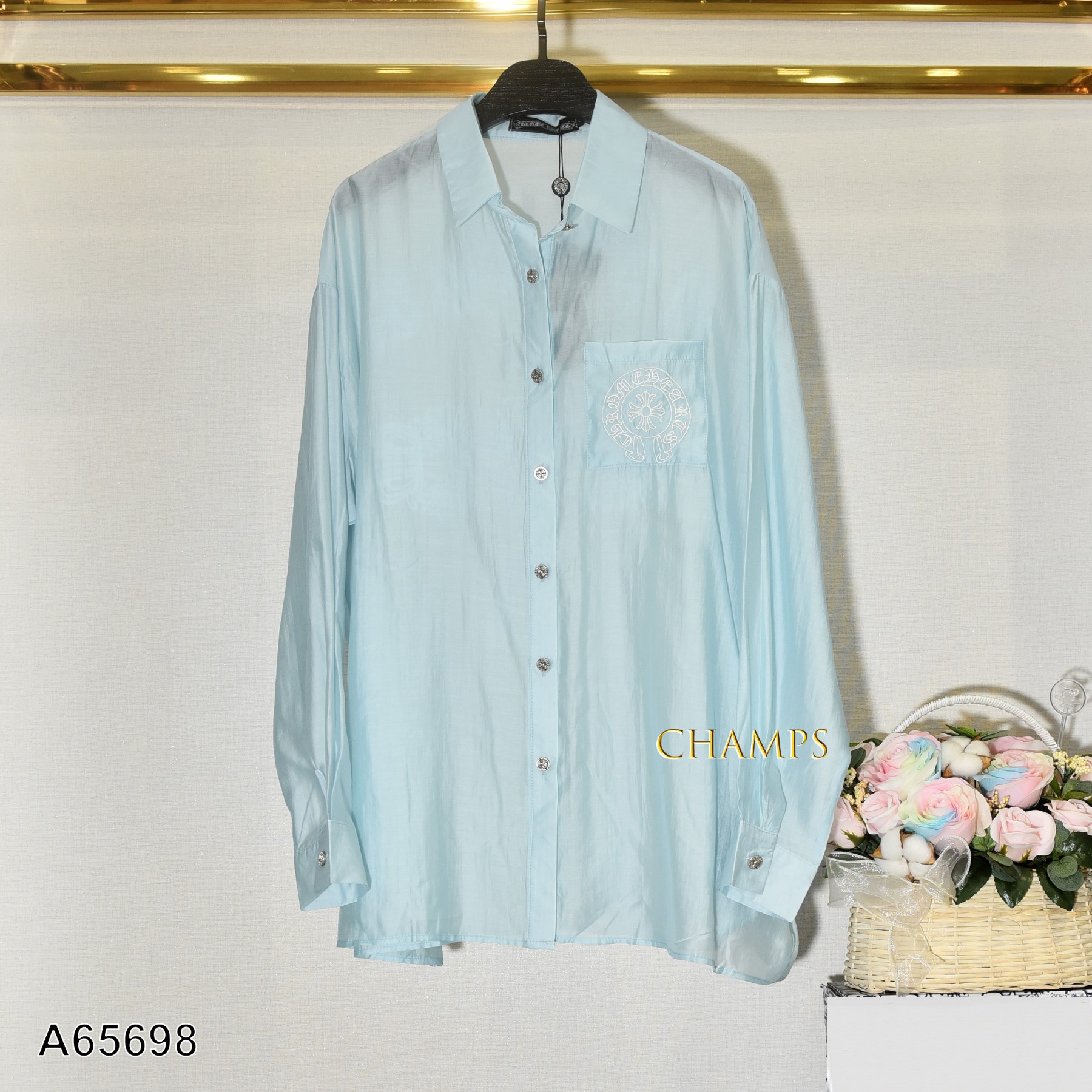 ÁO SƠ MI XANH HÌNH 65698