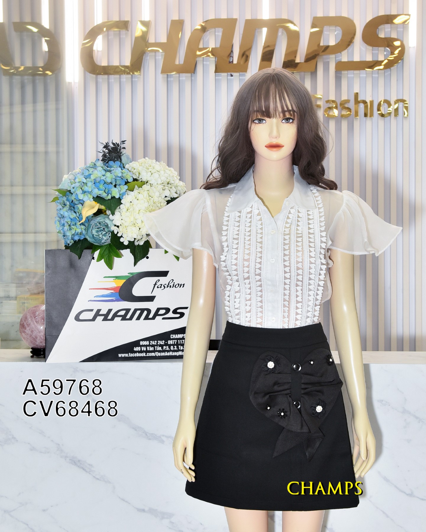 CHÂN VÁY ĐEN TIM ĐEN 68468