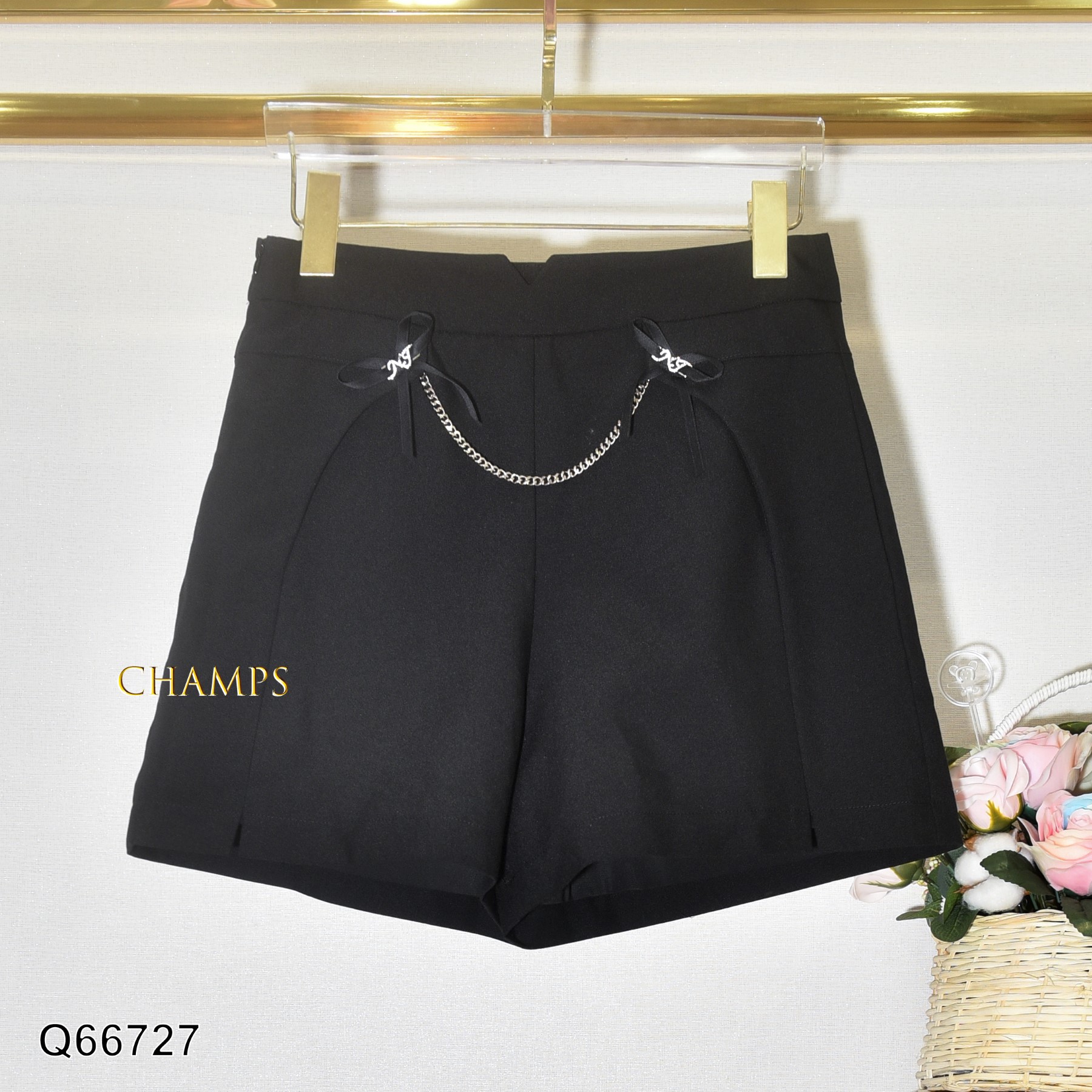 QUẦN SHORT DĐEN LƯNG NƠ 66727