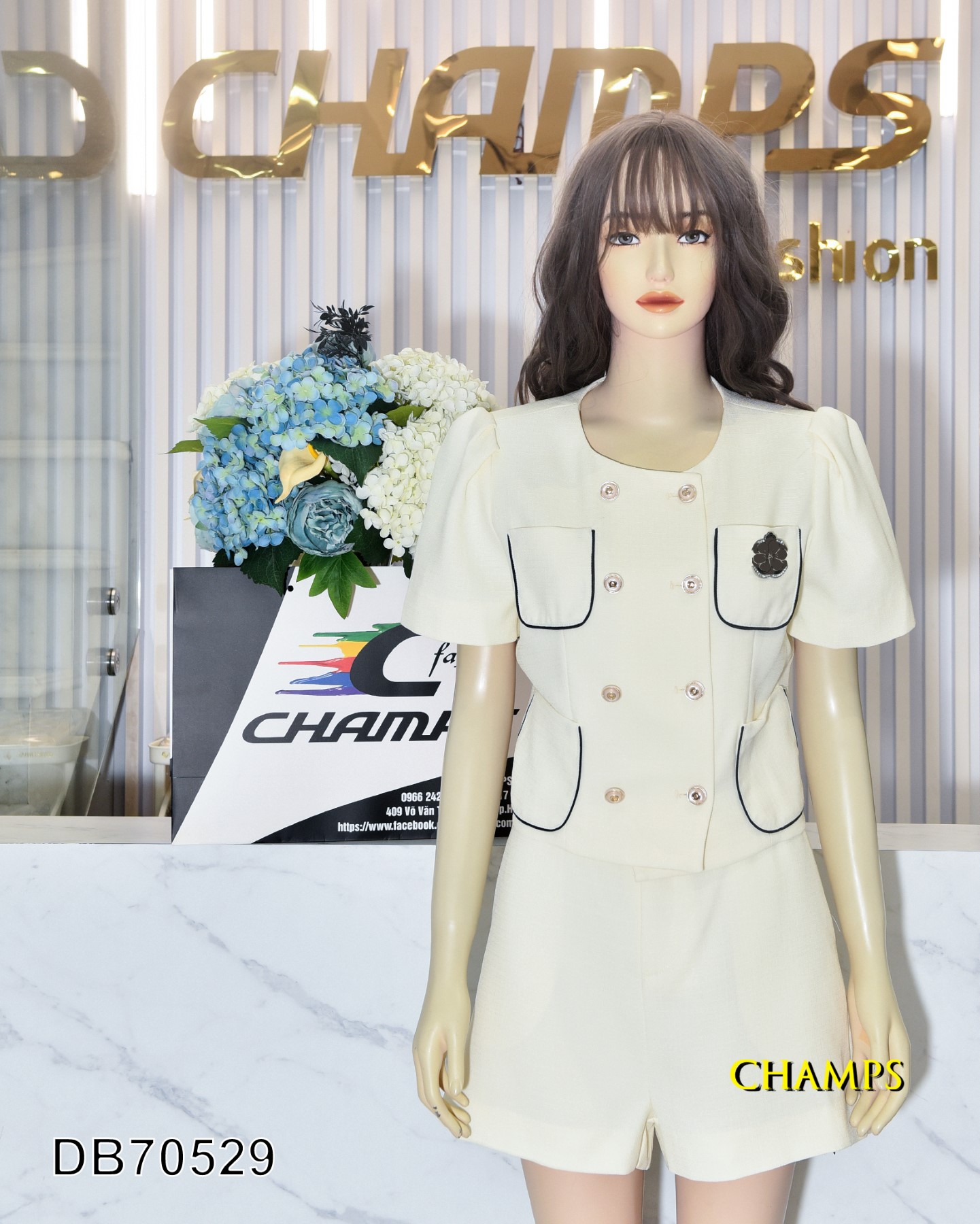 SET CHANEL VÀNG NGÃ VIỀN ĐEN 70529