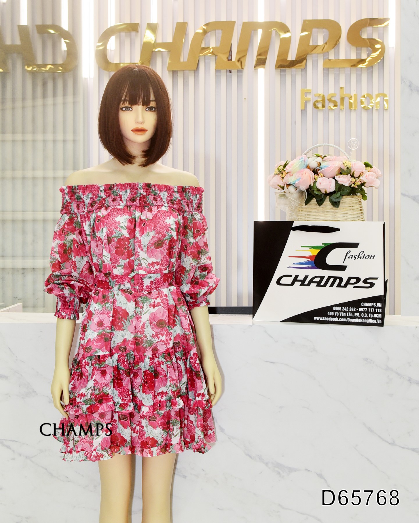 ĐẦM HOA VAI TRỄ +DN 65768