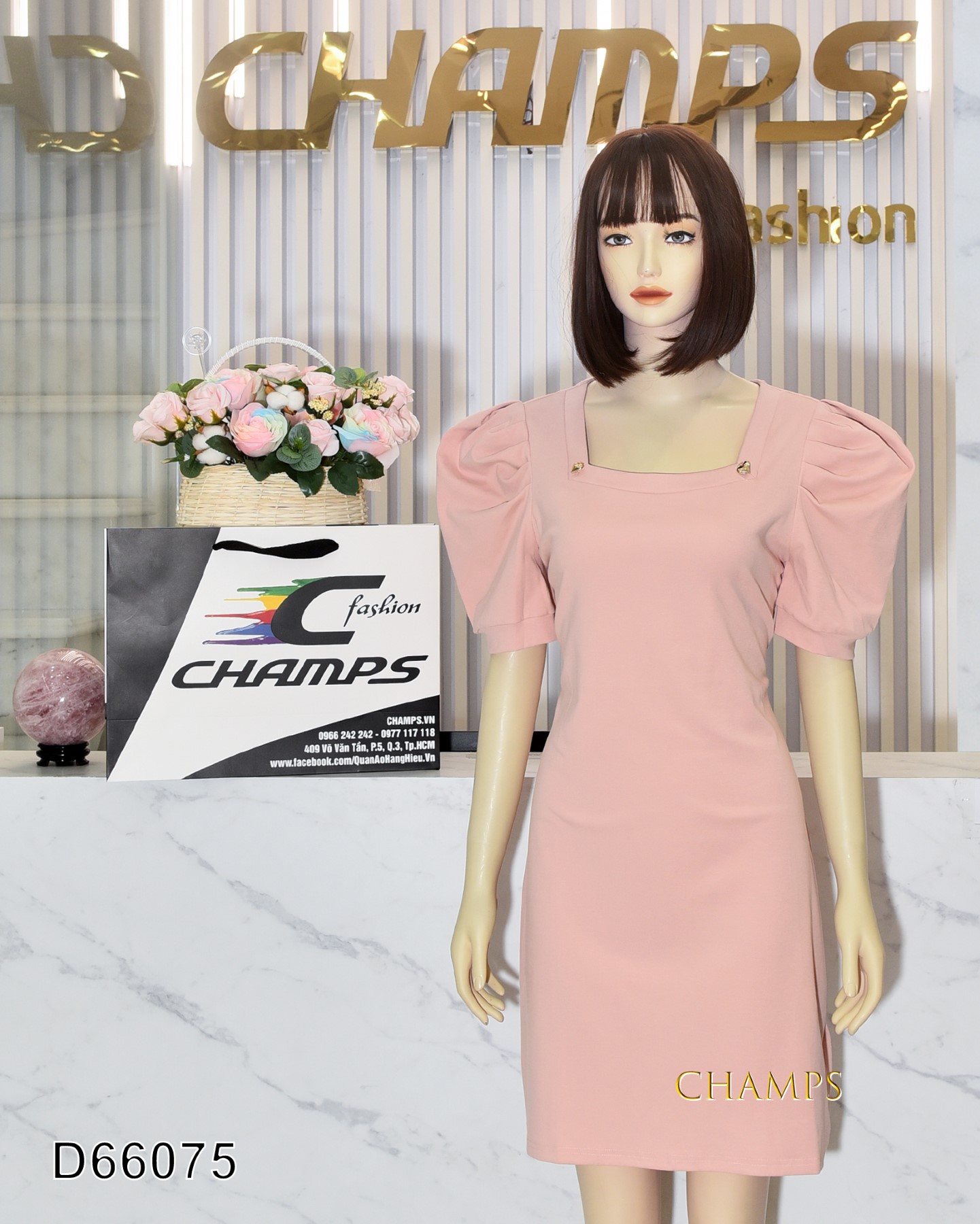 ĐẦM THUN HỒNG LOGO TIM 66075