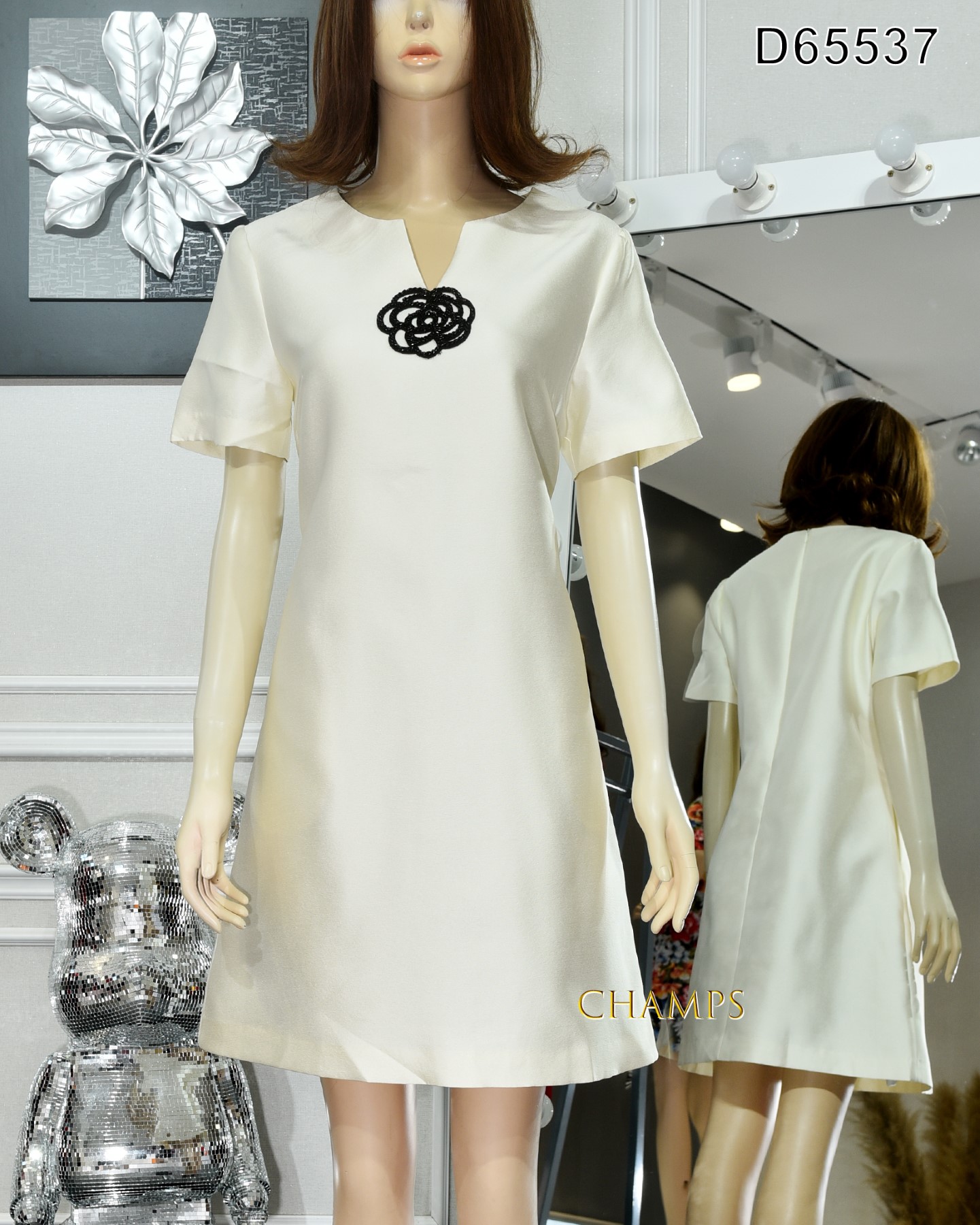 ĐẦM SUÔN KEM HOA CƯỜM CHANEL 65537