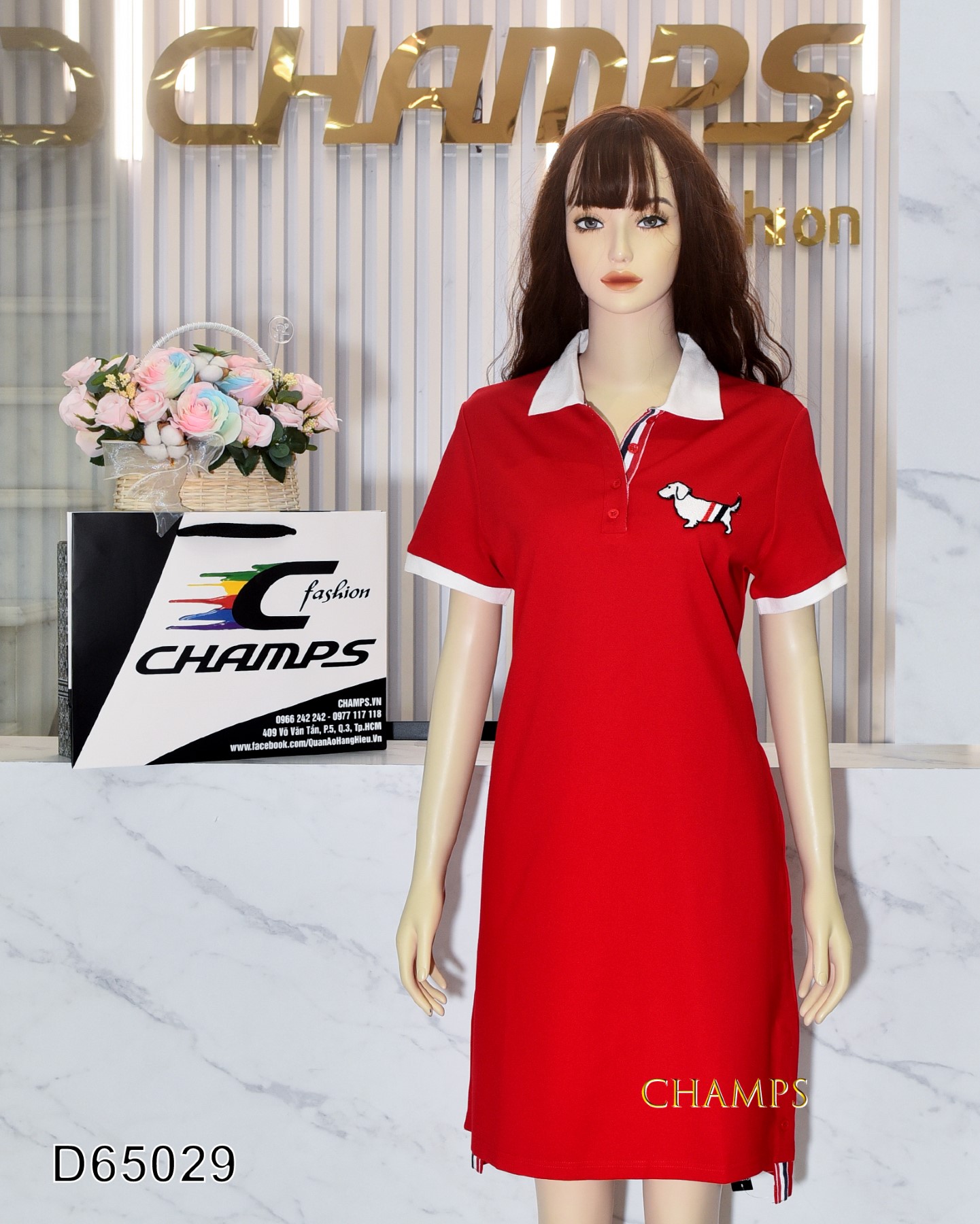 ĐẦM THUN ĐỎ HÌNH TOMROW 65029