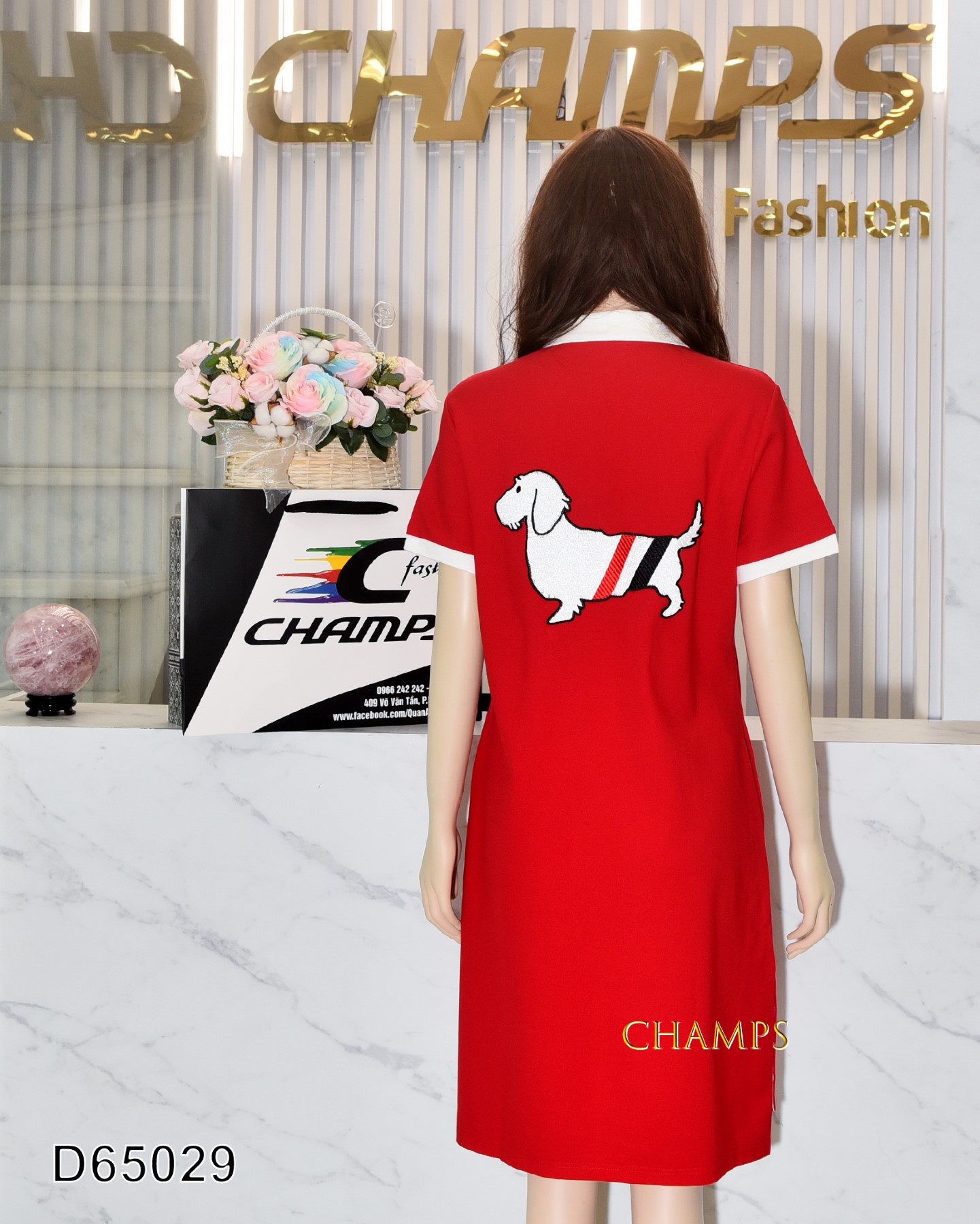 ĐẦM THUN ĐỎ HÌNH TOMROW 65029