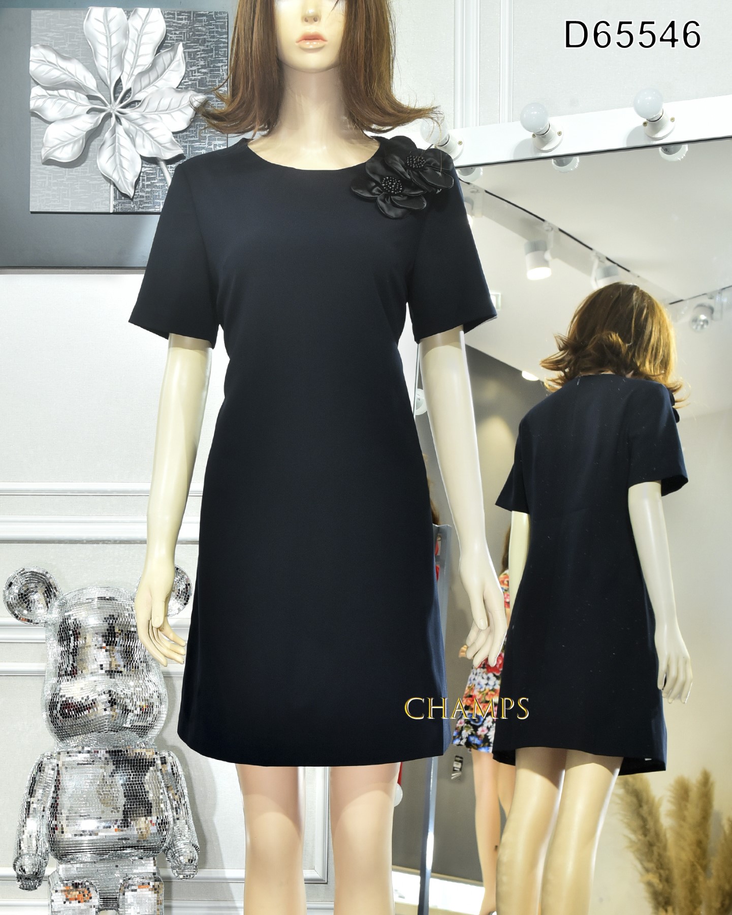 ĐẦM SUÔN ĐEN HOA 65546