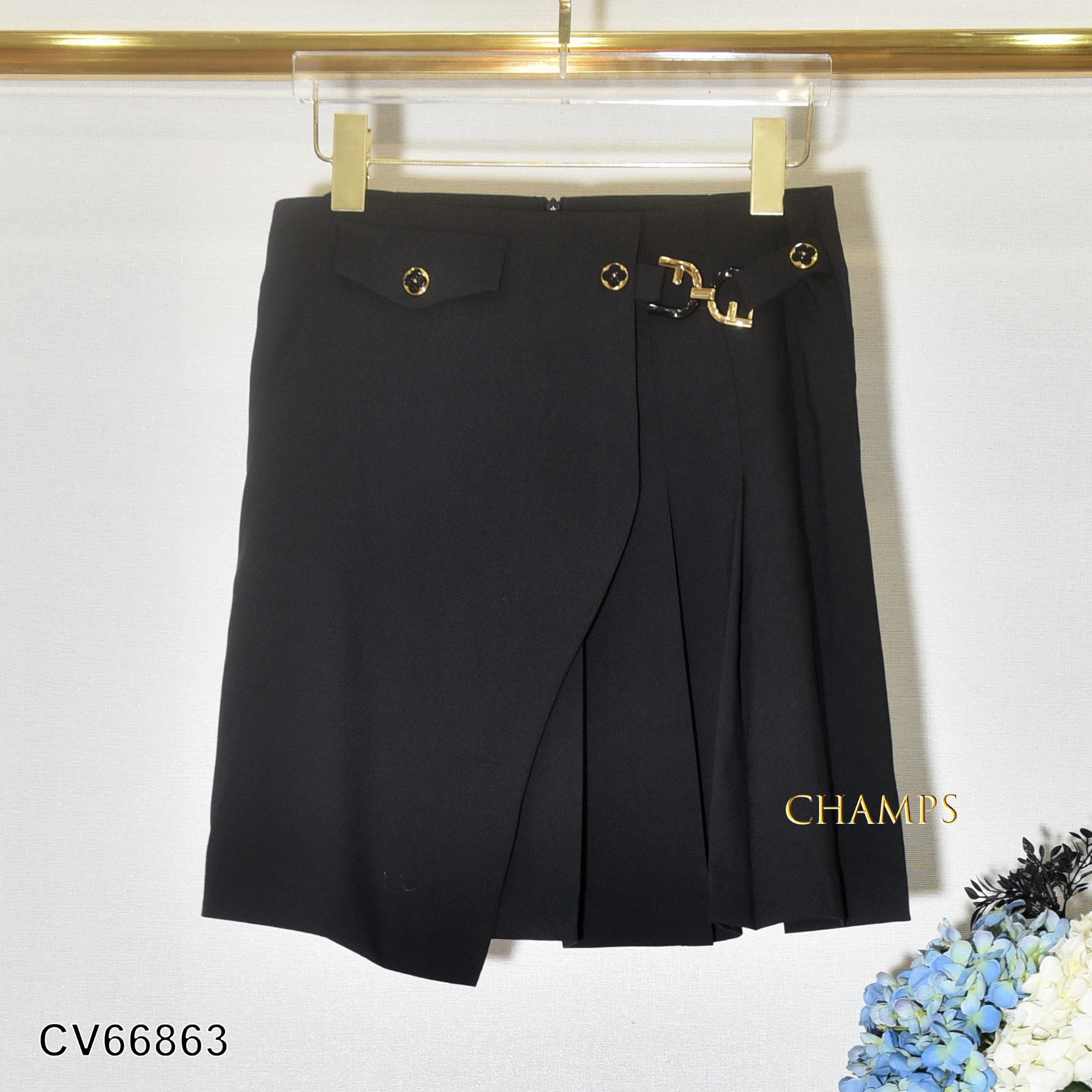 CHÂN VÁY ĐEN KHOEN XẾP LY NGẮN 66863