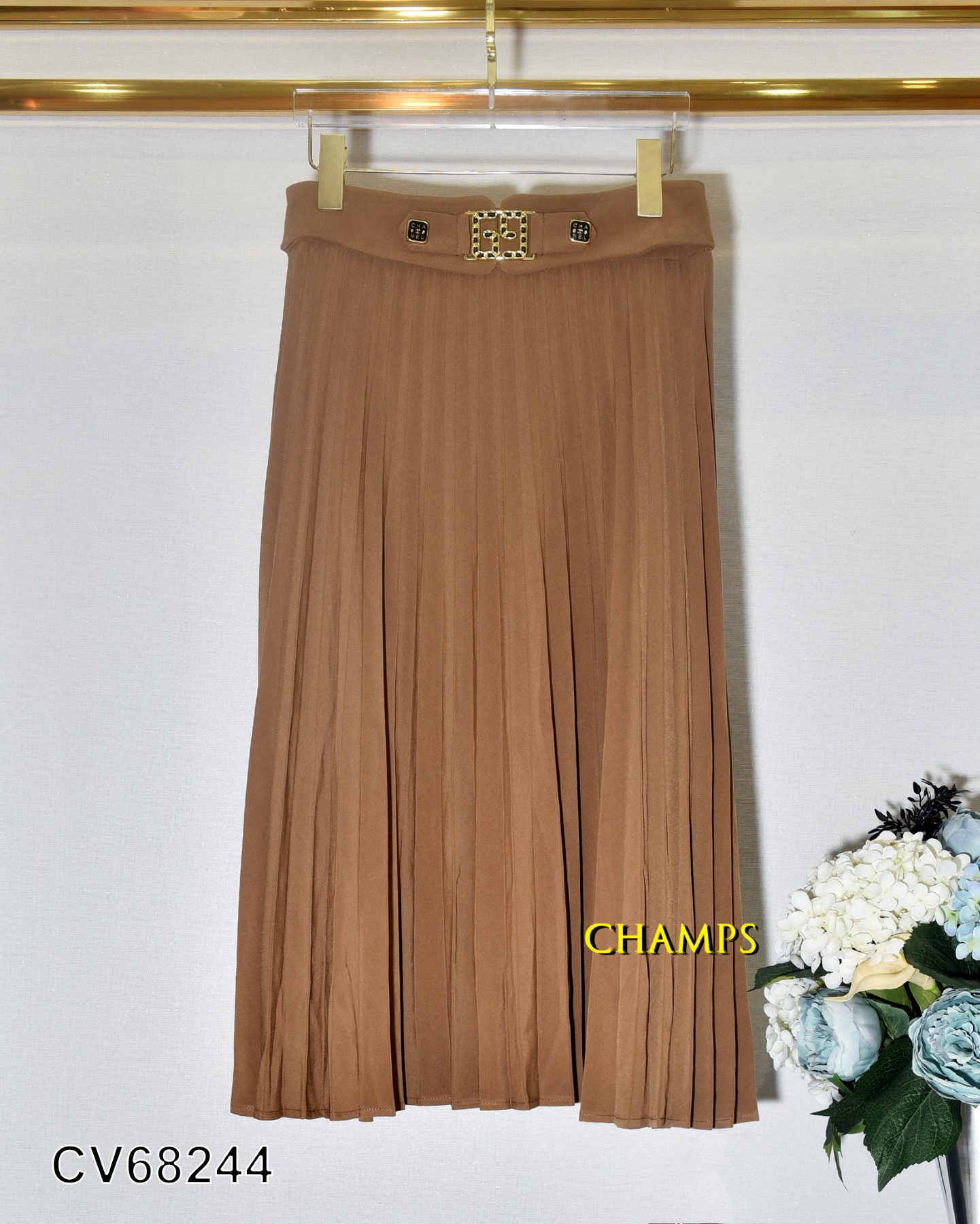 CHÂN VÁY XÒE NÂU XẾP LY 68244