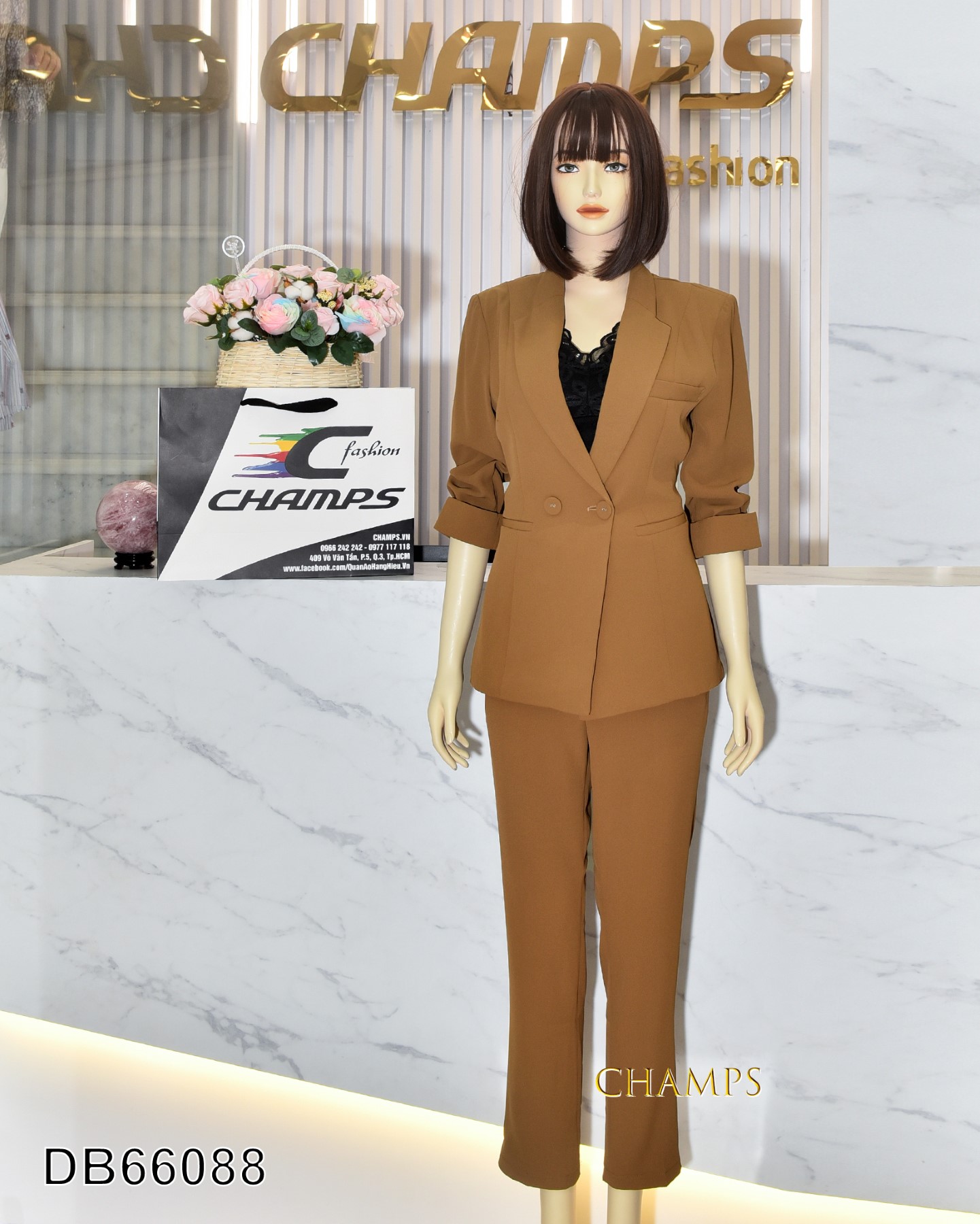 BỘ VEST NÂU 66088