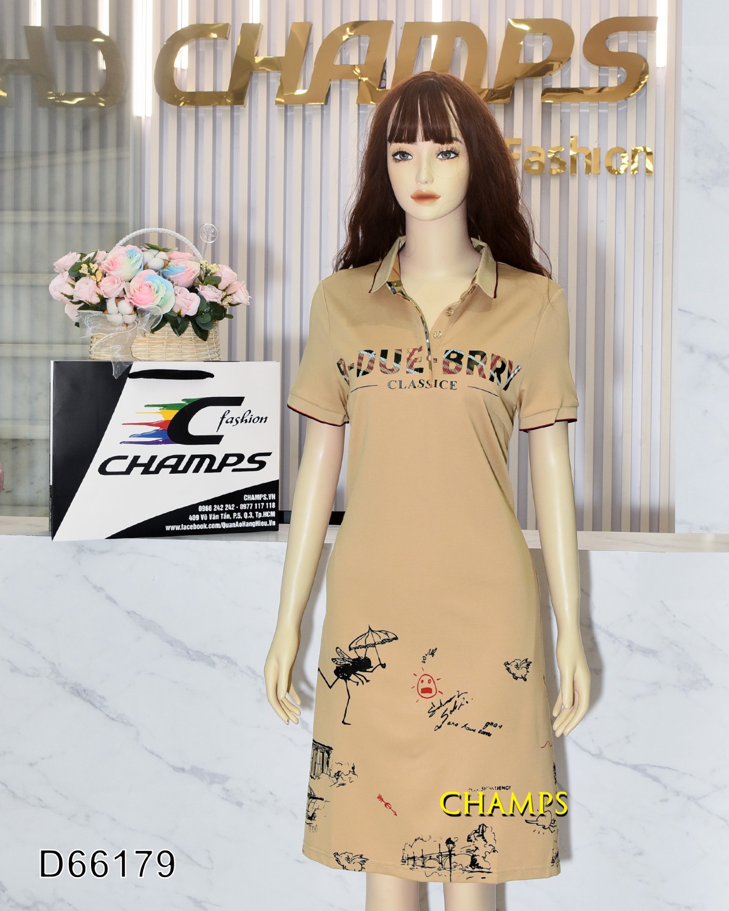 ĐẦM THUN NÂU BBR DÀI 66179