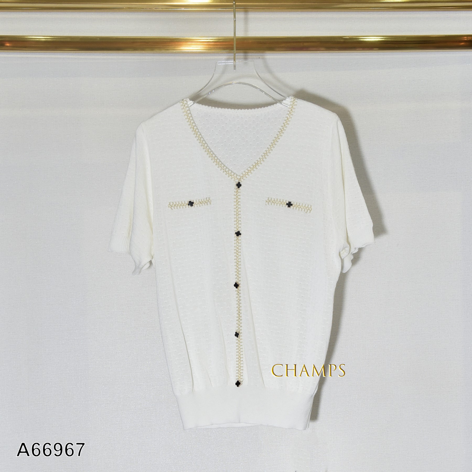 ÁO LEN KẺ CÁC MẪU NÚT ĐEN 66967