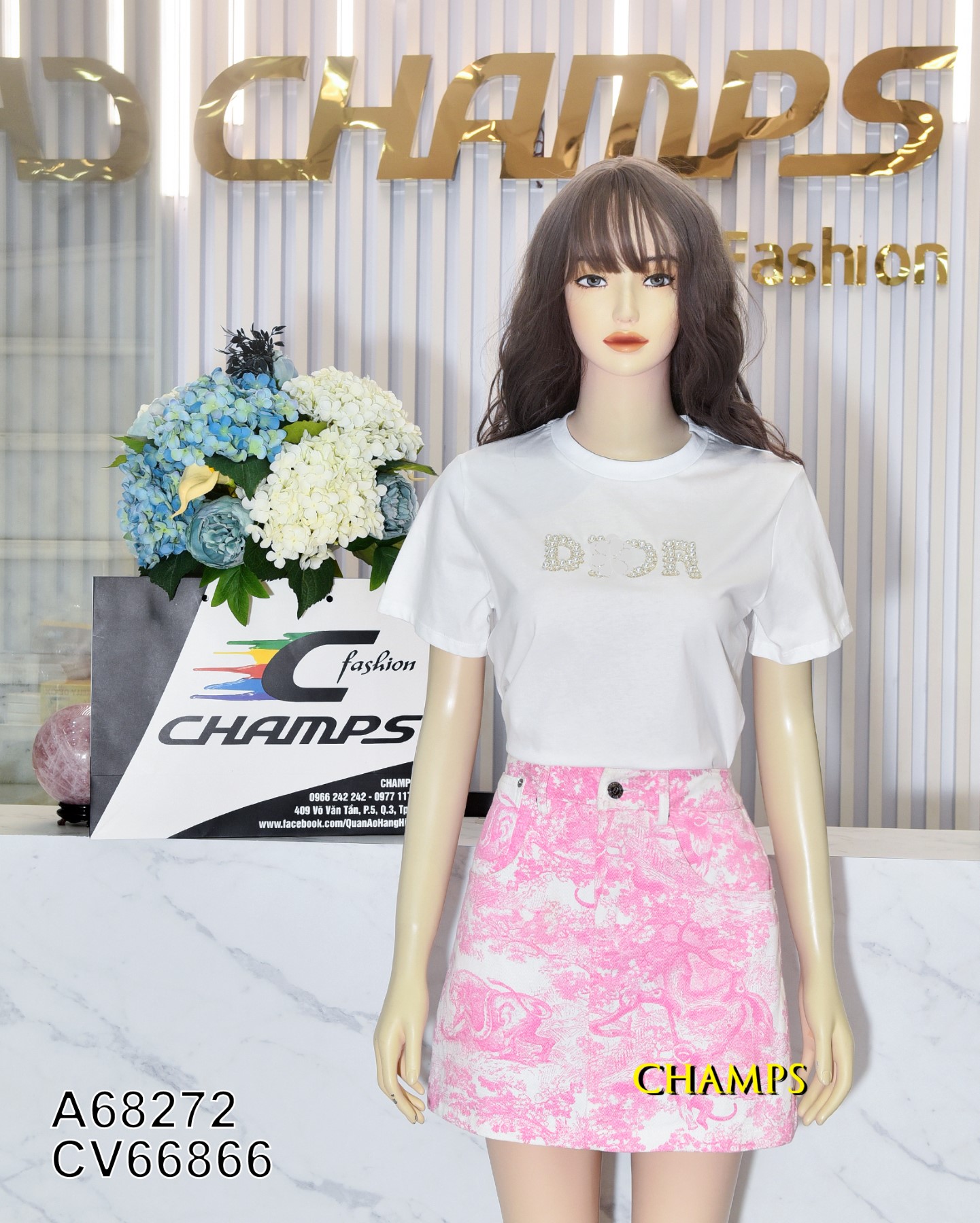 CHÂN VÁY HỒNG DIOR 66866