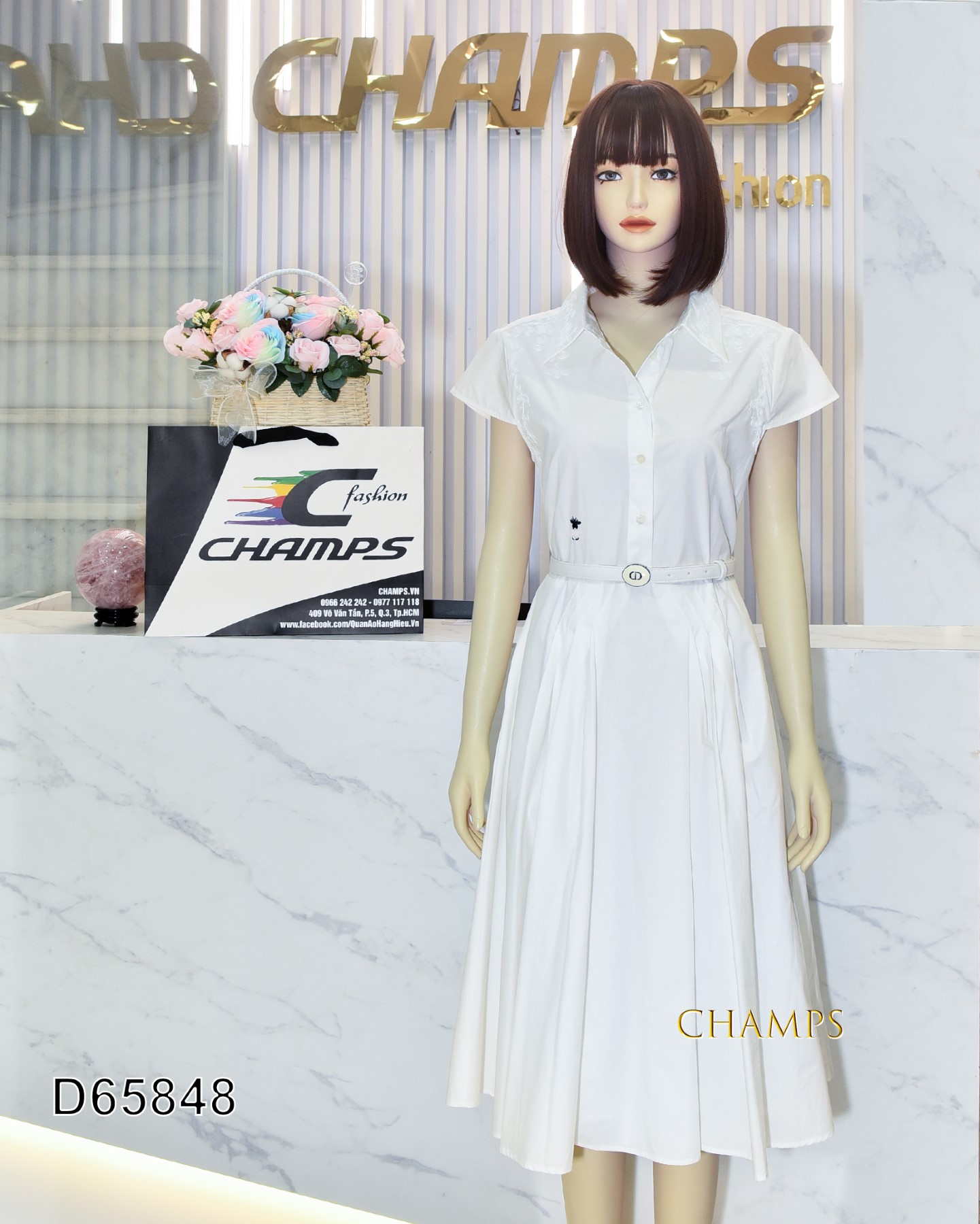 ĐẦM TRẮNG DÀI DIOR THÊU +DN 65848