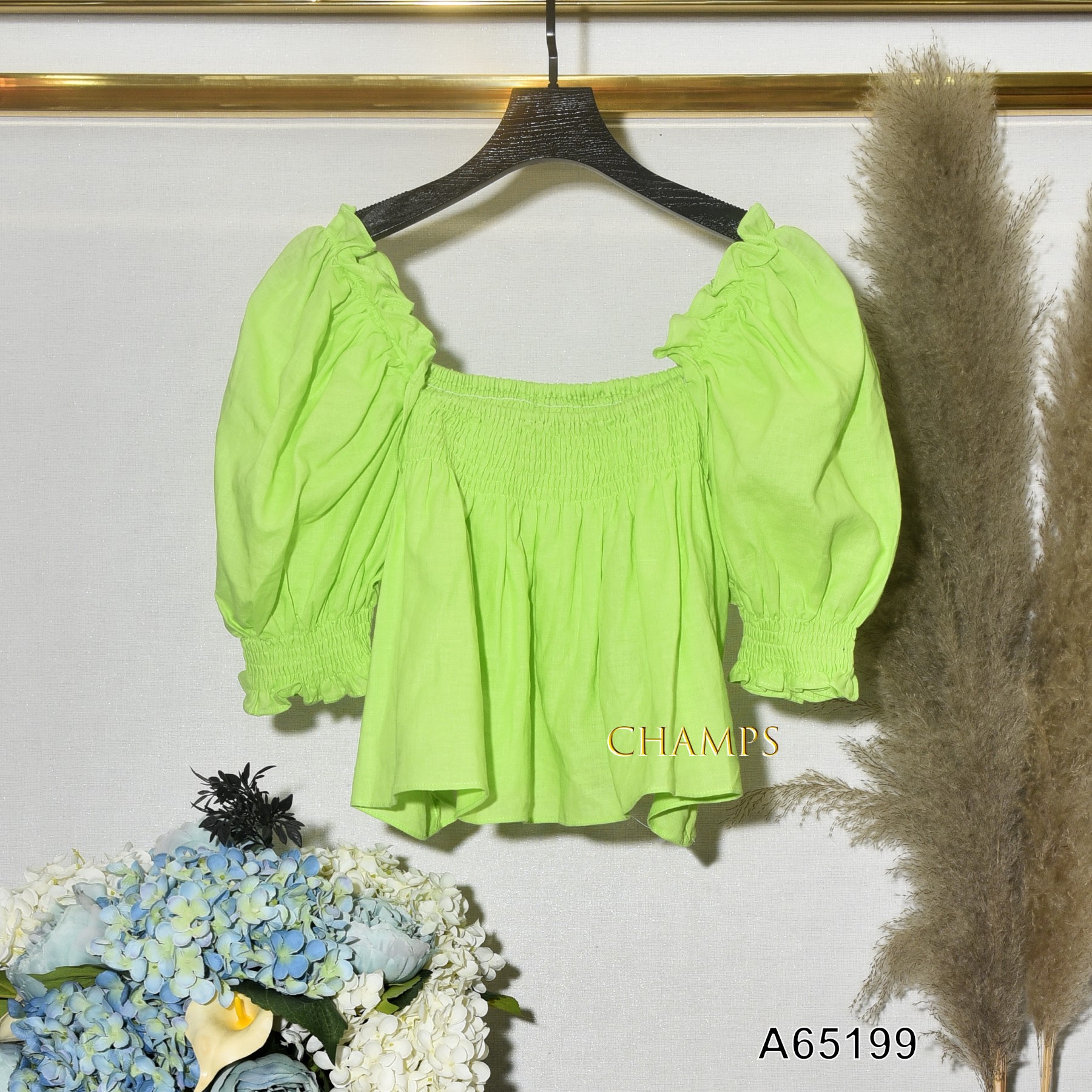 ÁO VAI TRỄ ĐŨI XANH LÁ 65199