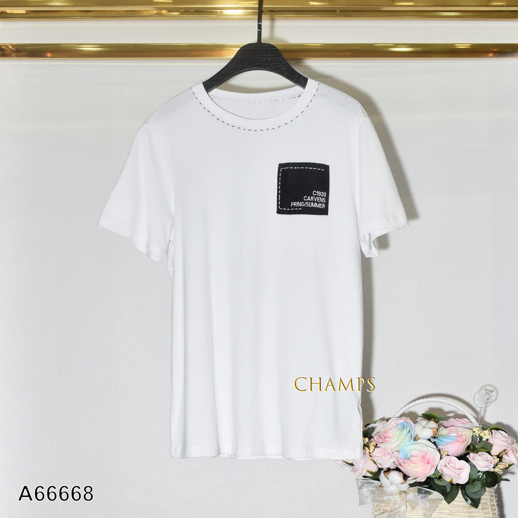 ÁO THUN TRẮNG TÚI ĐEN 66668