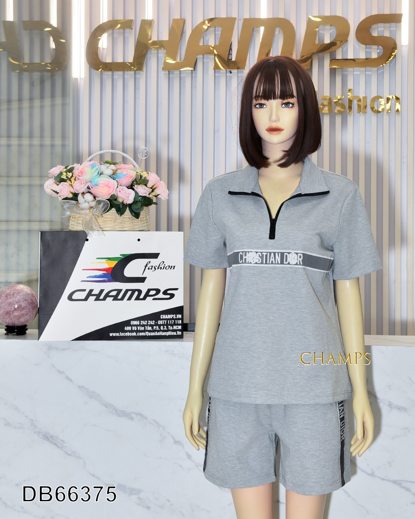 BỘ THUN DIOR XÁM +QUẦN DIOR 66375