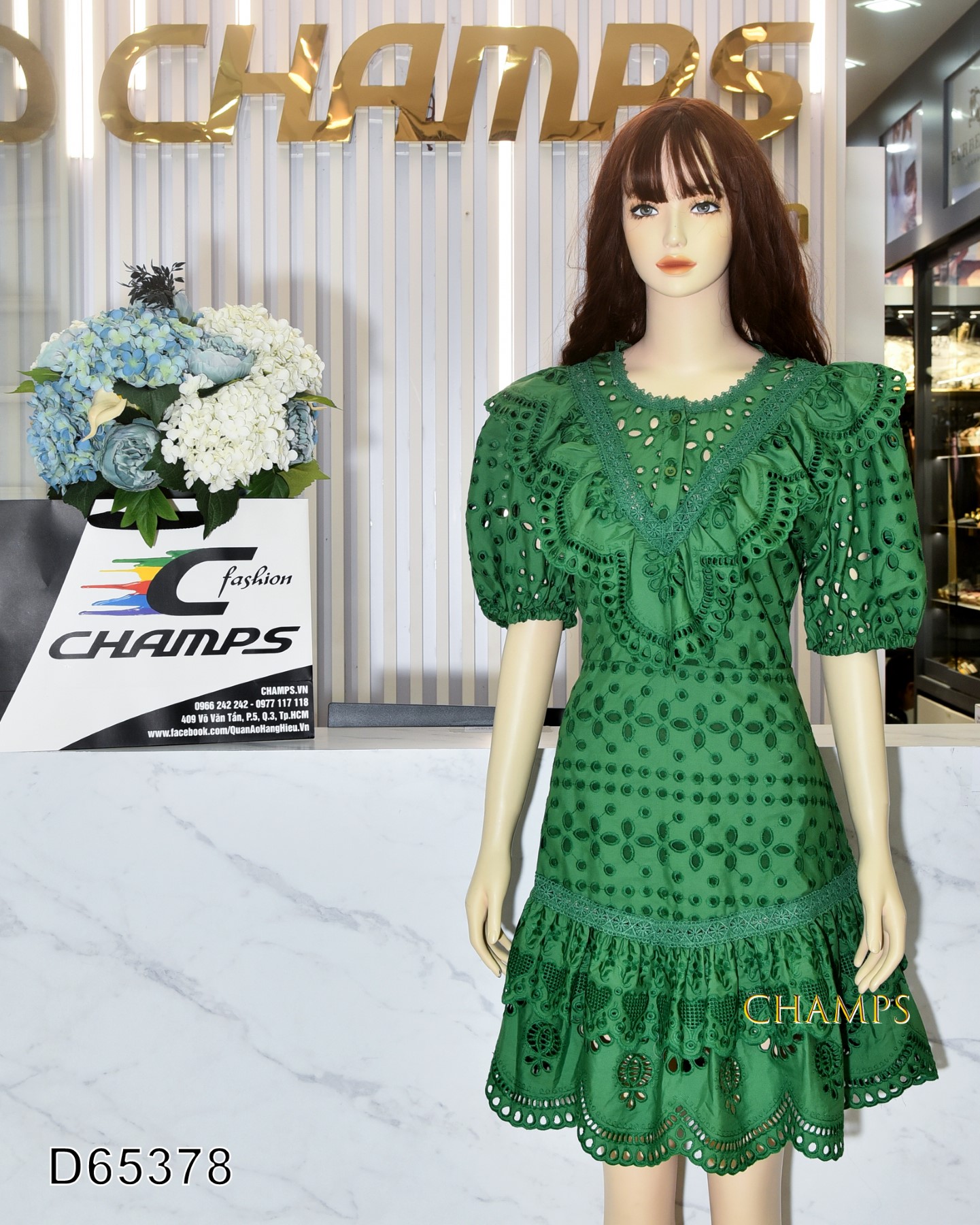 ĐẦM REN XANH LÁ BÈO 65378