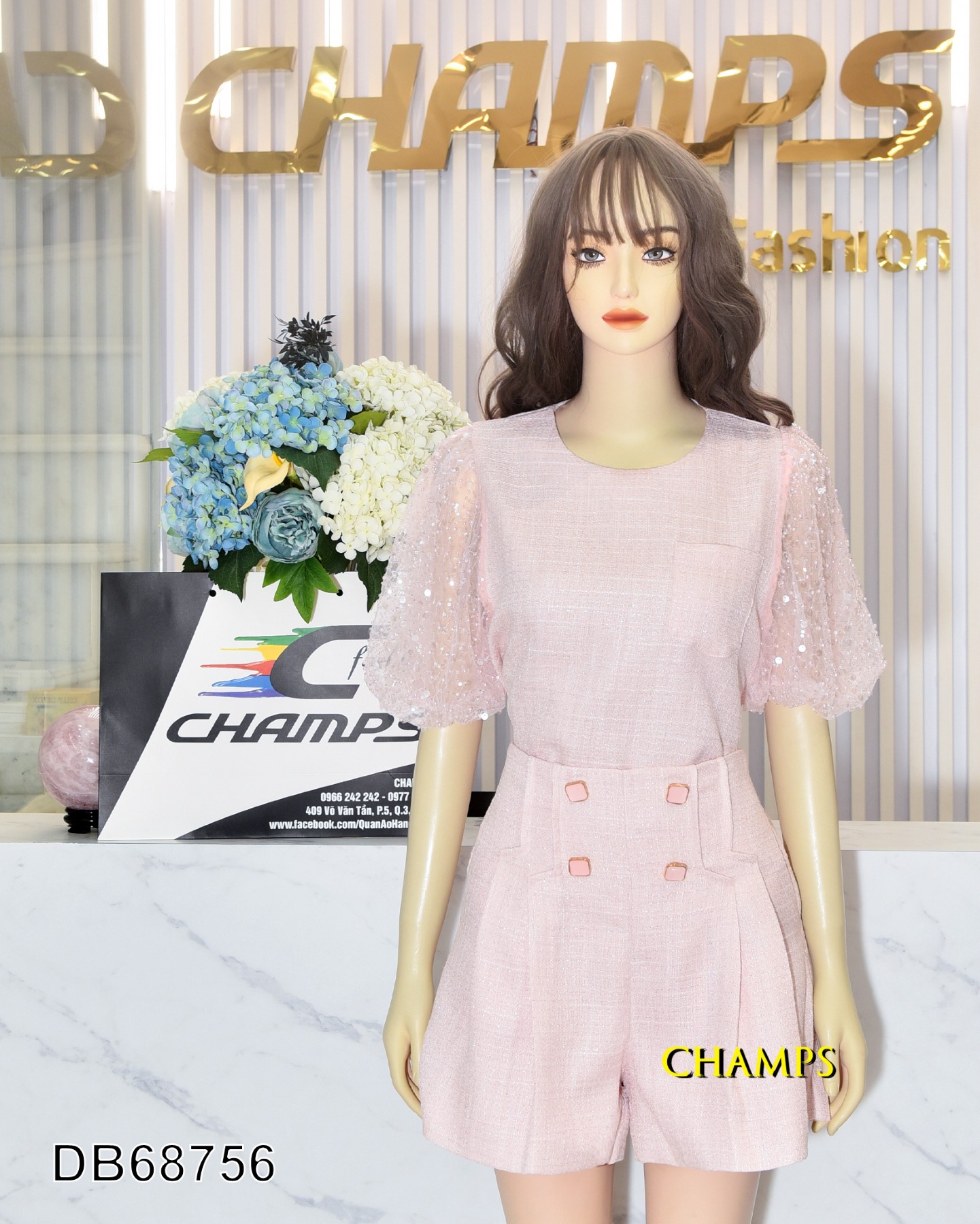 BỘ BỐ SHORT HỒNG 68756