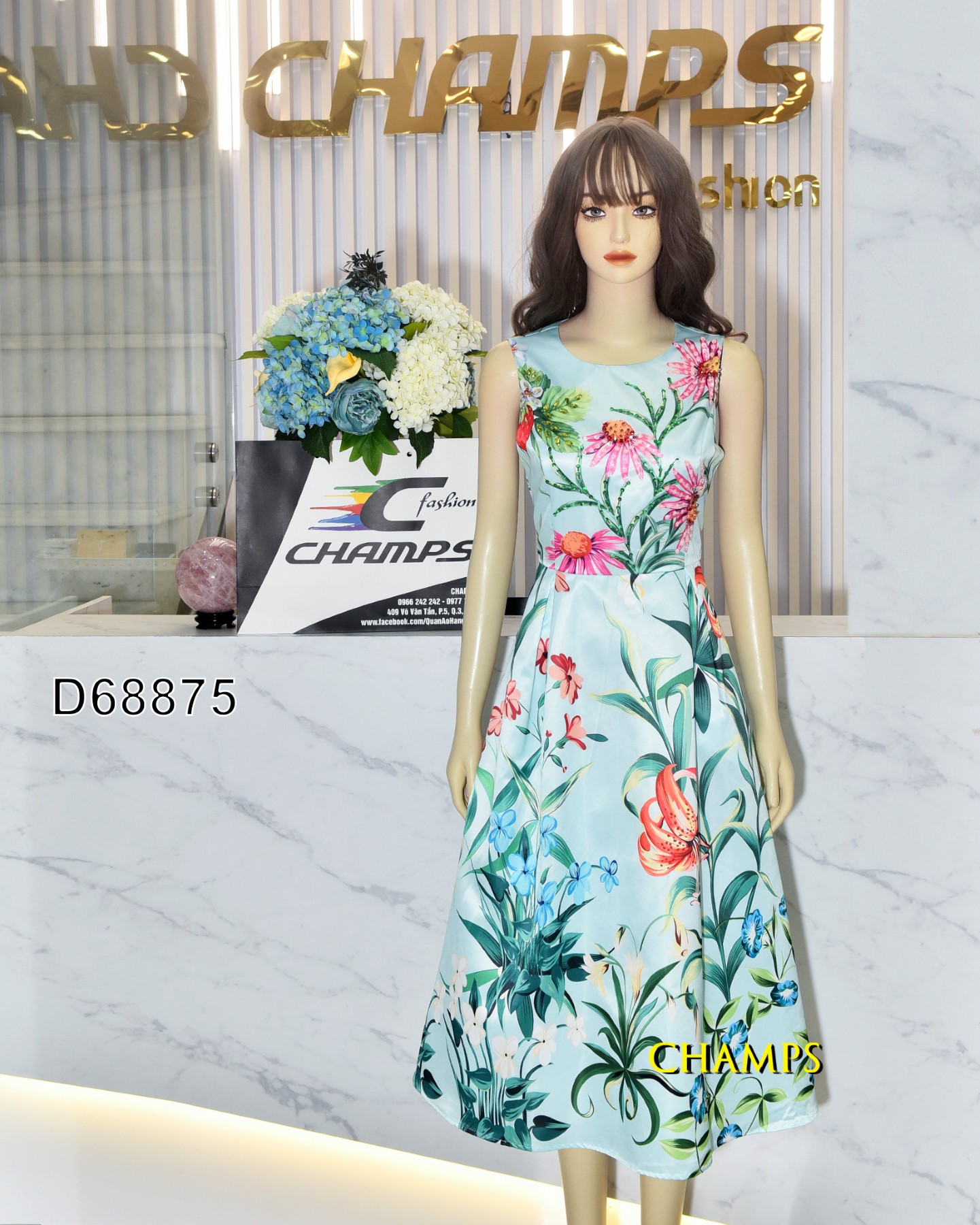 ĐẦM XÒE XANH HOA D&G 68875