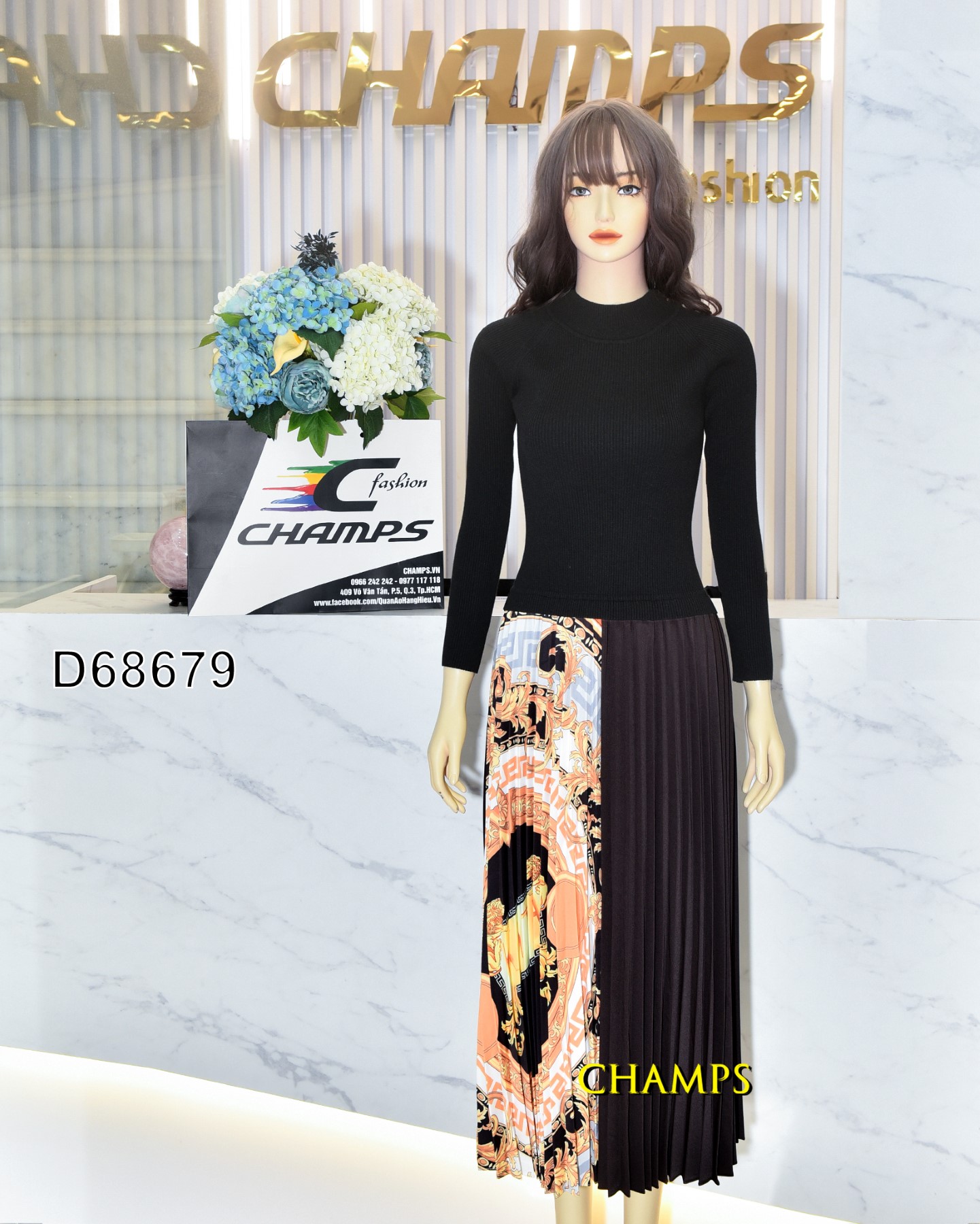 ĐẦM XẾP LY ÁO LEN 68679