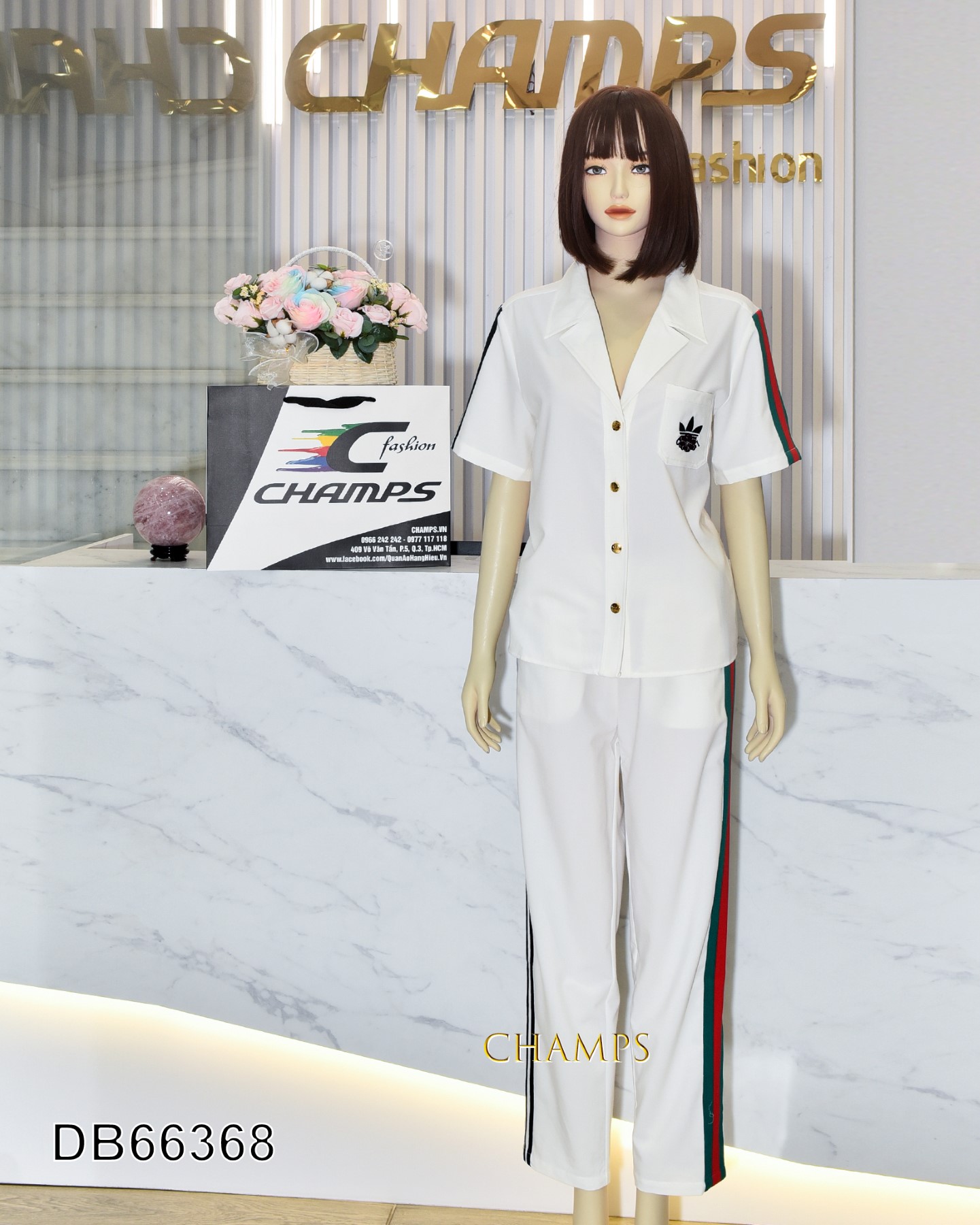 BỘ GUCCI TRẮNG VIỀN 66368