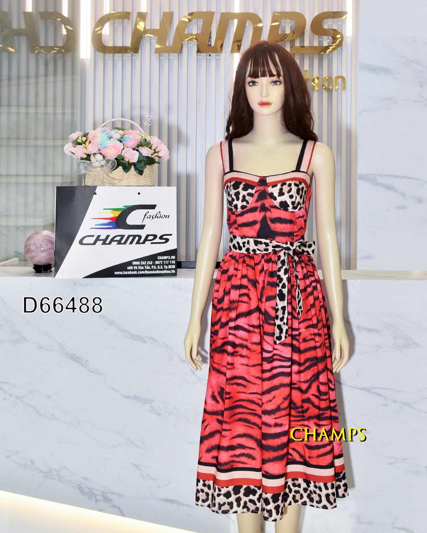 ĐẦM LỤA GUCCI ĐỎ 66488