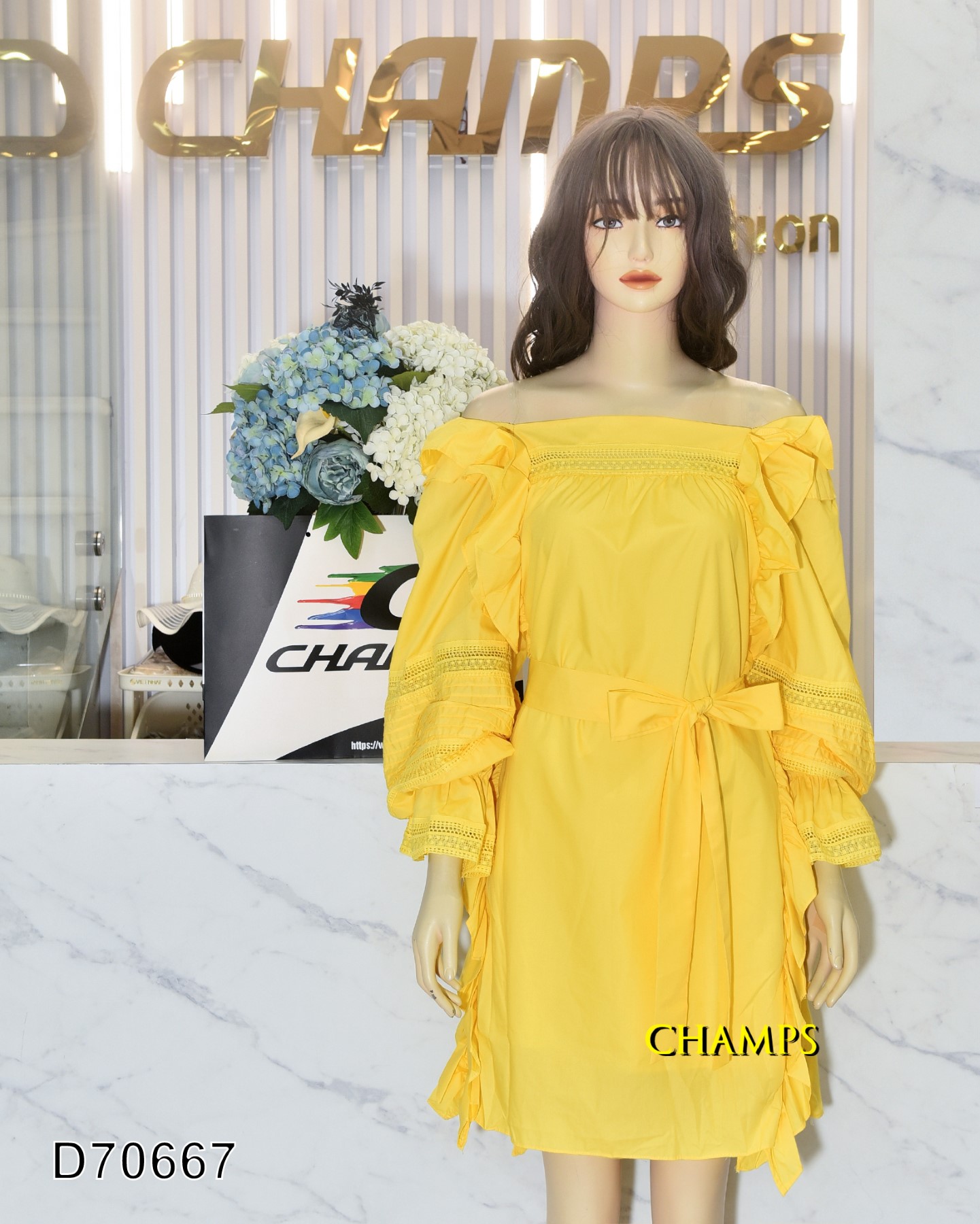 ĐẦM XÔ VÀNG BẸT VAI +DN 70667