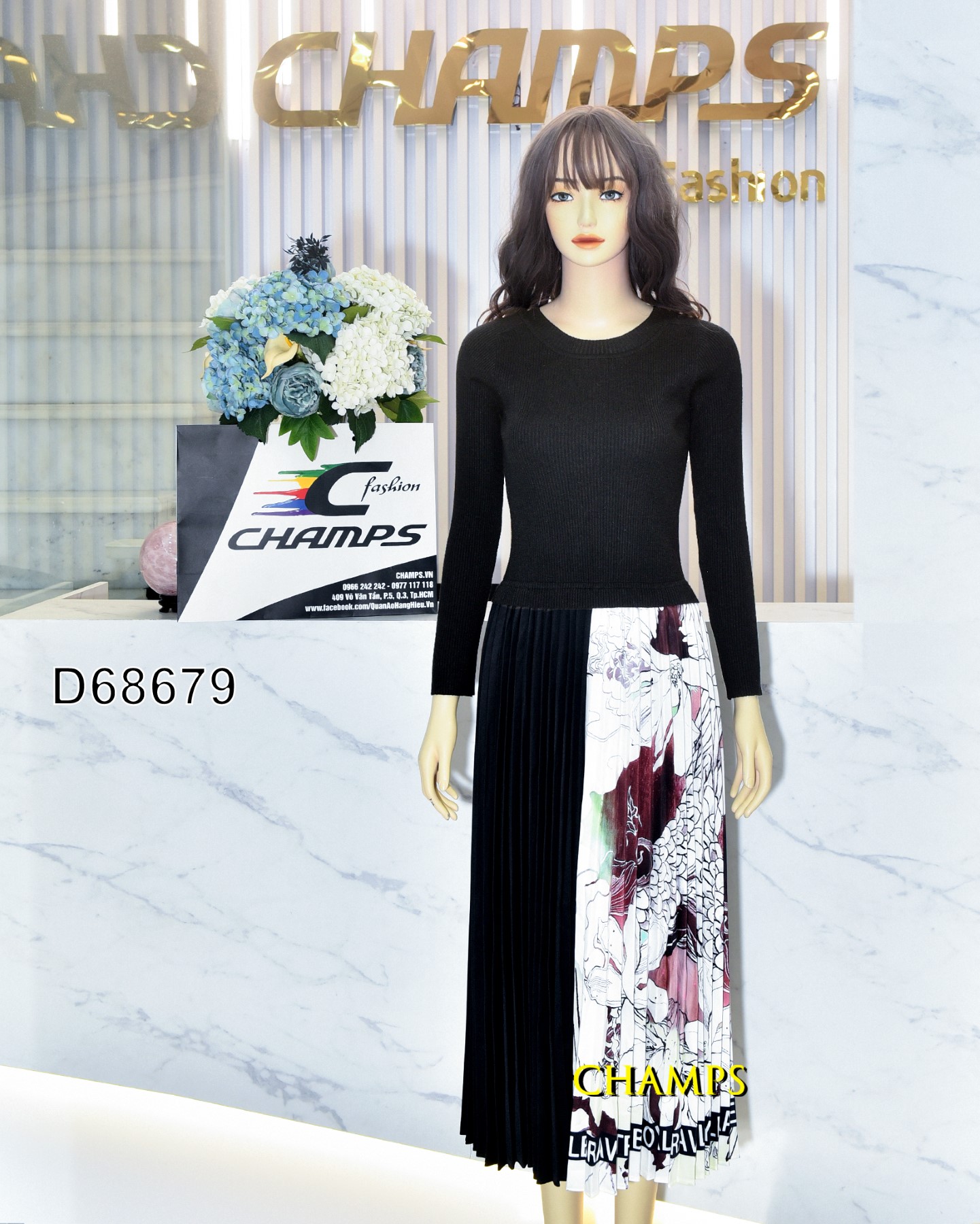 ĐẦM XẾP LY ÁO LEN 68679