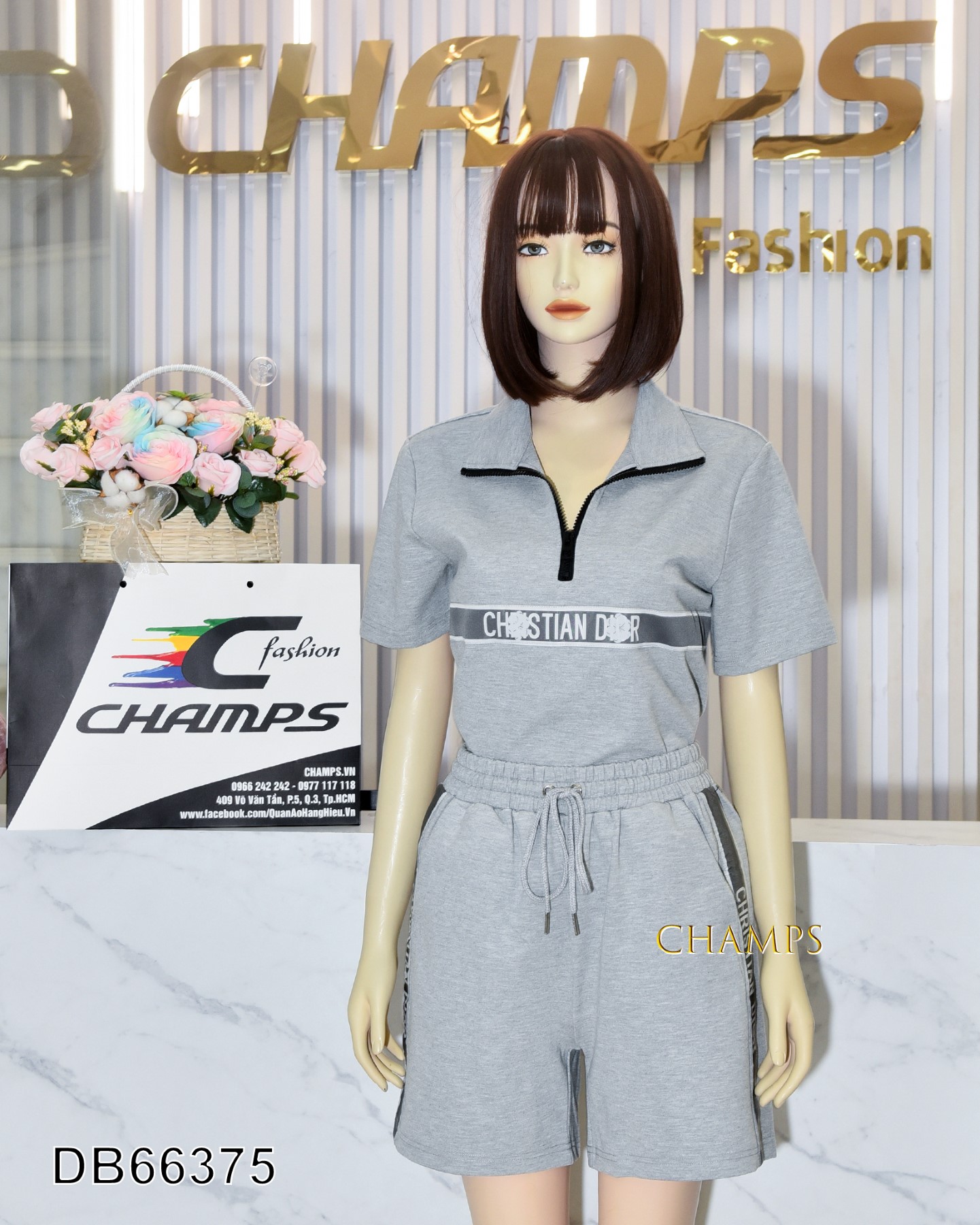 BỘ THUN DIOR XÁM +QUẦN DIOR 66375