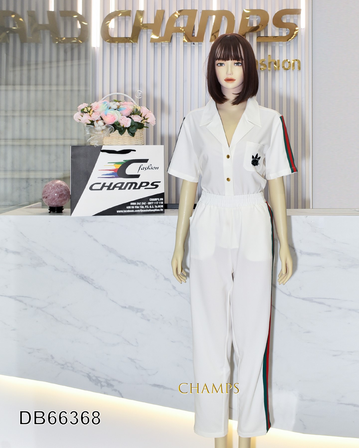 BỘ GUCCI TRẮNG VIỀN 66368