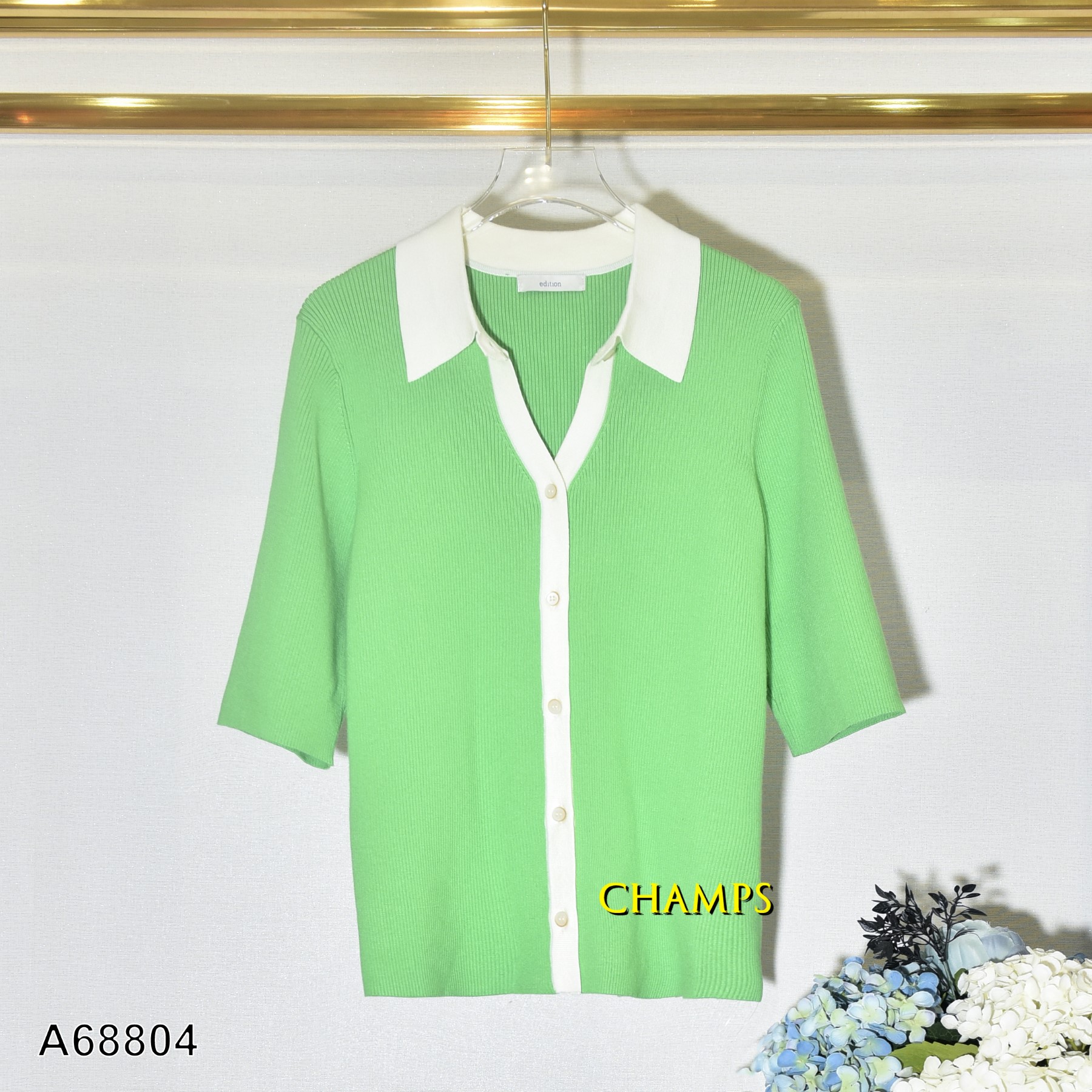 ÁO LEN XANH PHỐI TRẮNG 68804