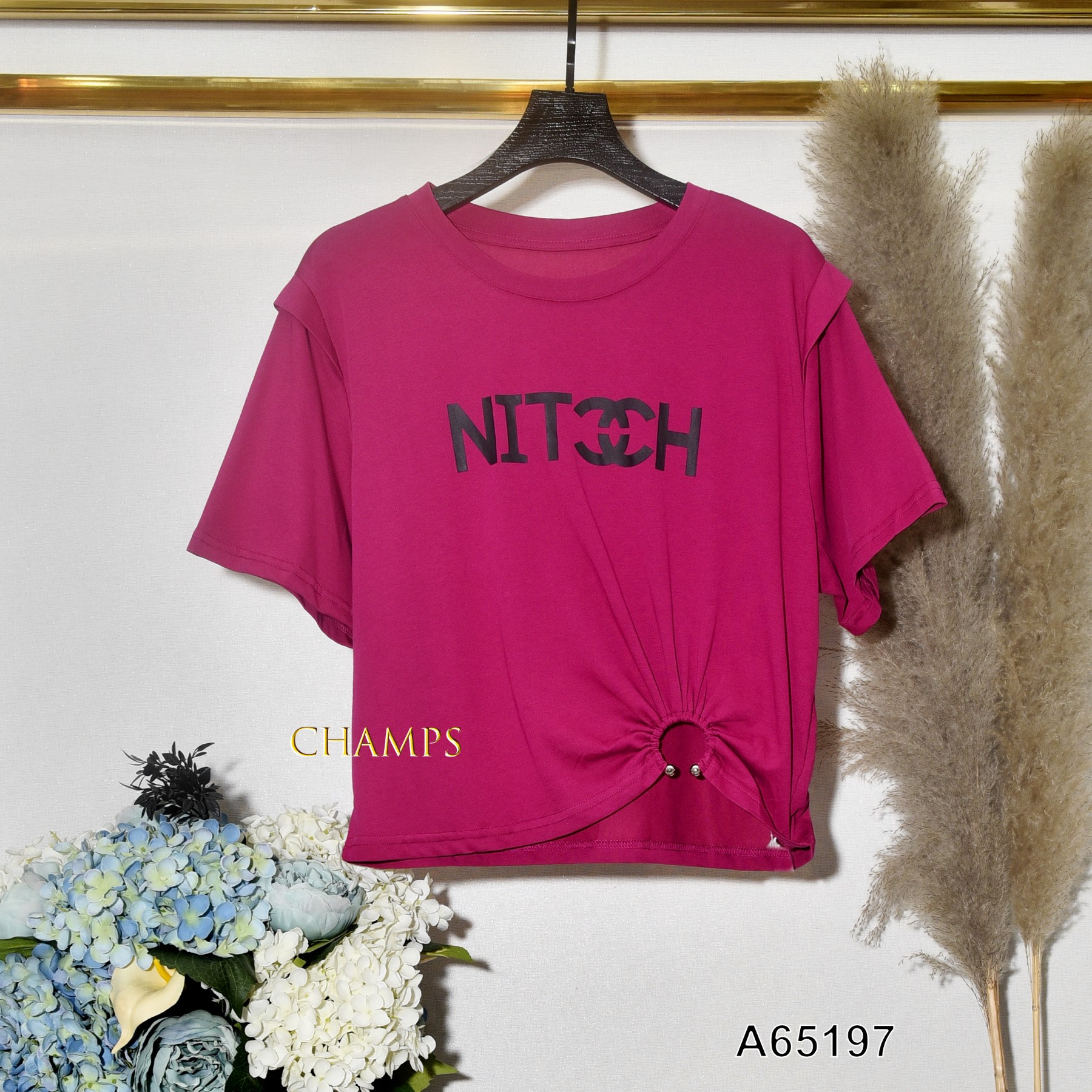 ÁO THUN TÍM LỬNG KHOEN 65197