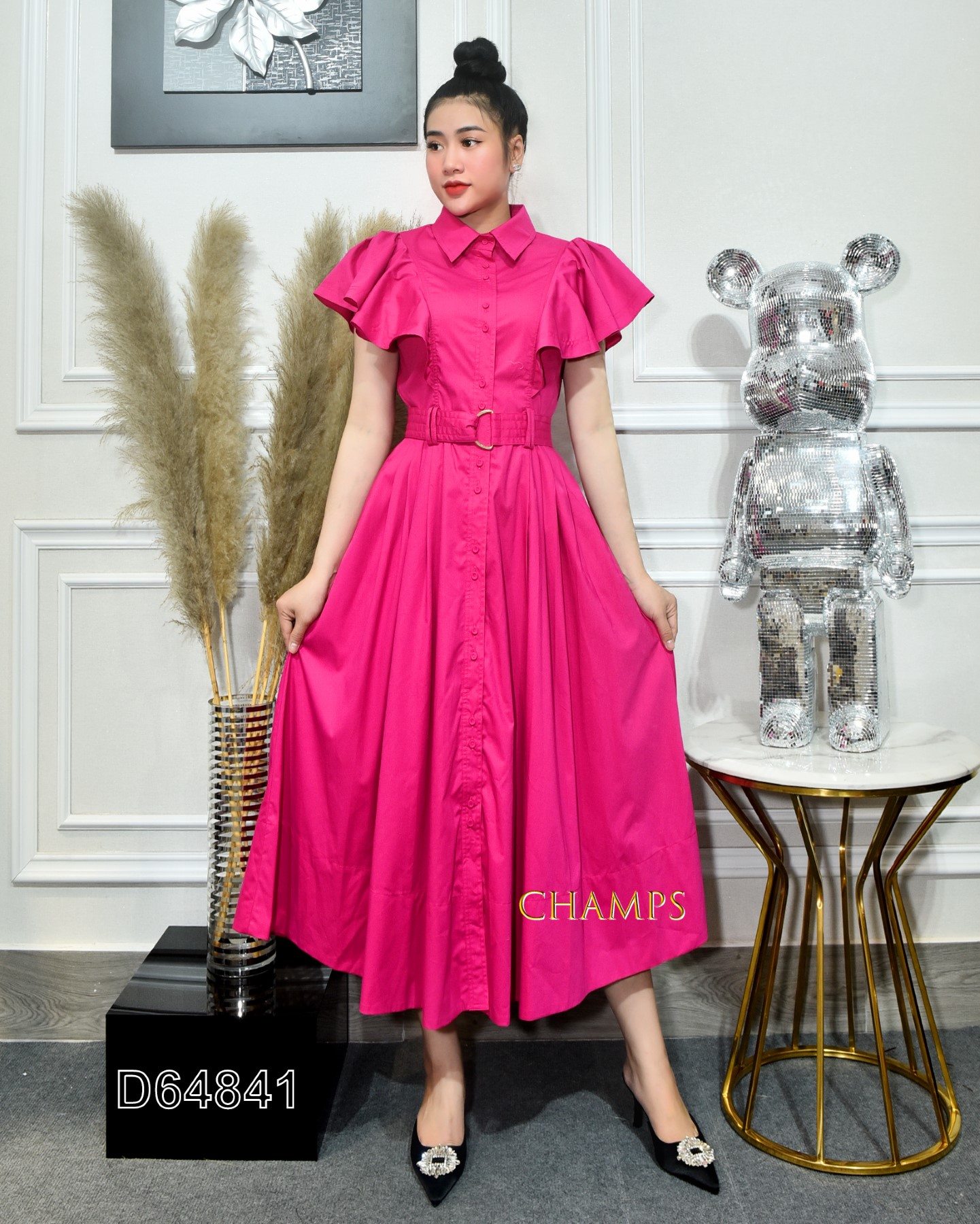 ĐẦM HỒNG SEN XÔ TAY BỒNG 64841